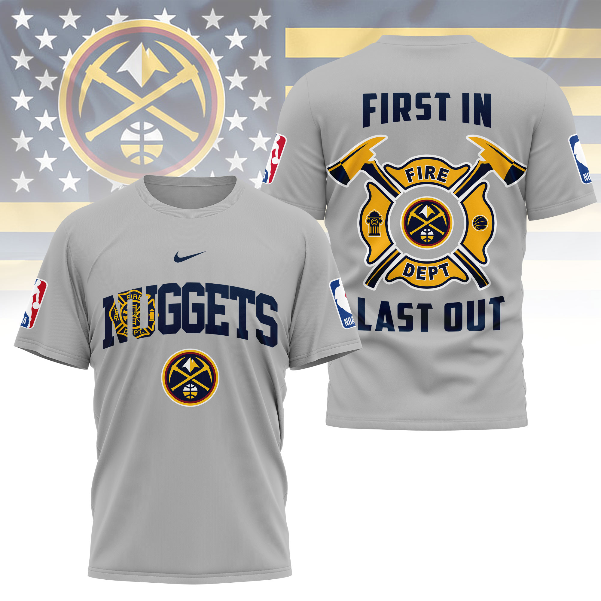 Denver Nuggets | Premium NBA Fire Dept 3D Shirt TTH2105112 - Image 2