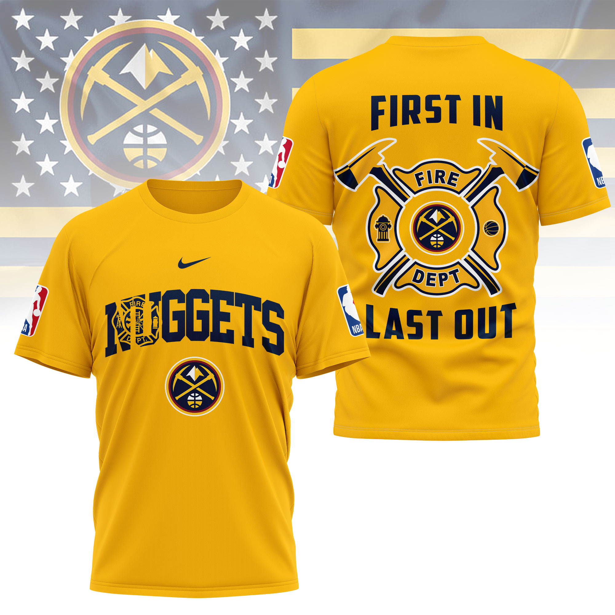 Denver Nuggets | Premium NBA Fire Dept 3D Shirt TTH2105112 - Image 3