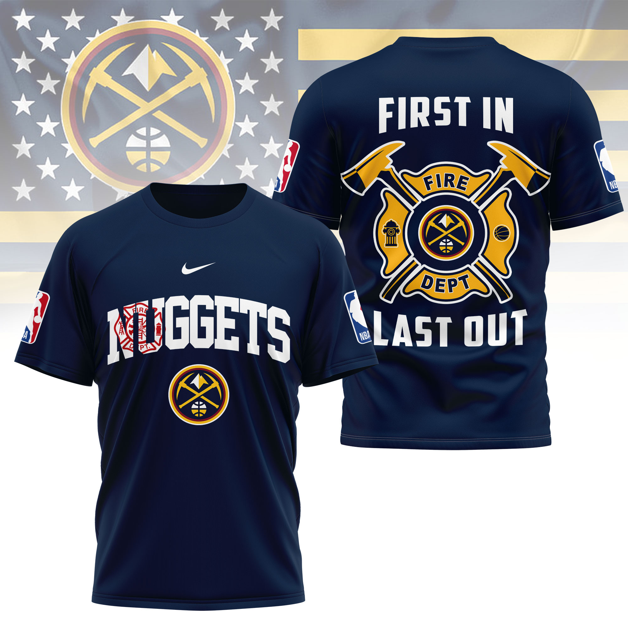 Denver Nuggets | Premium NBA Fire Dept 3D Shirt TTH2105112 - Image 4