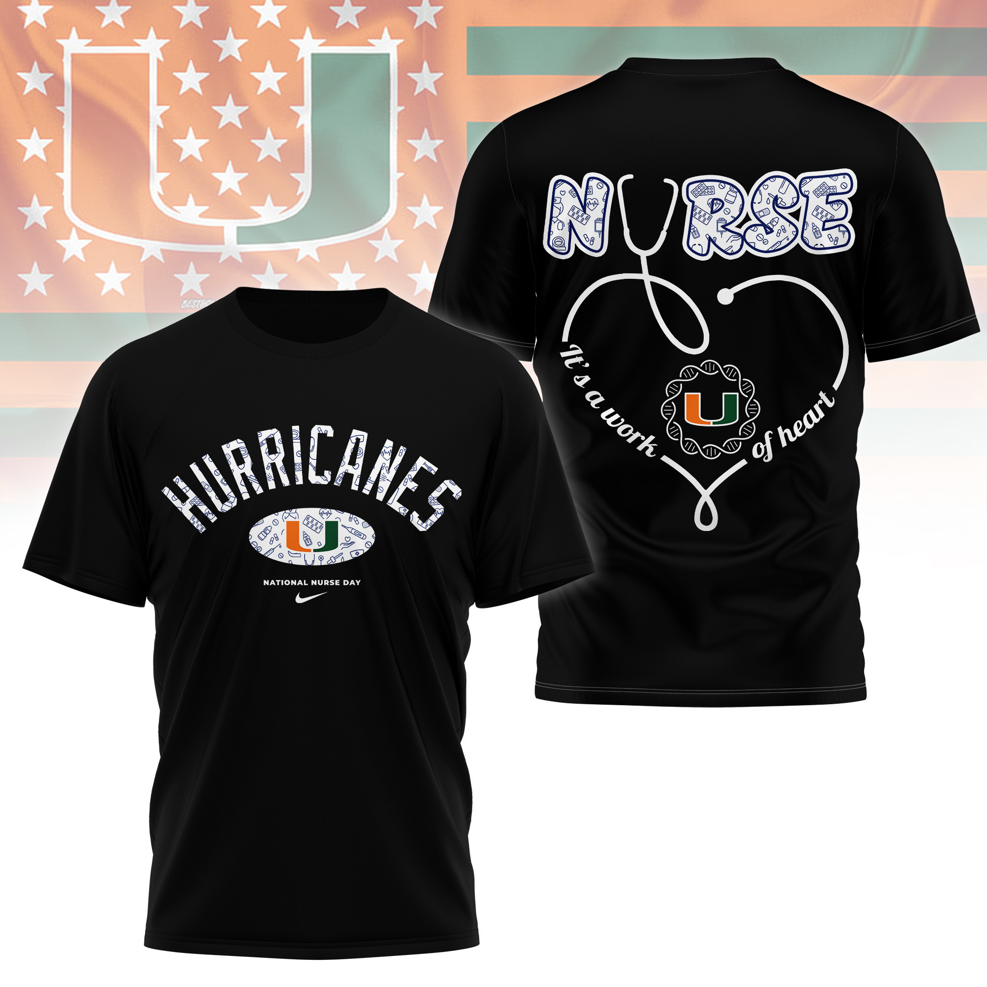Miami Hurricanes | Premium Nurse Appreciation Day 3D Shirt TTH2105135