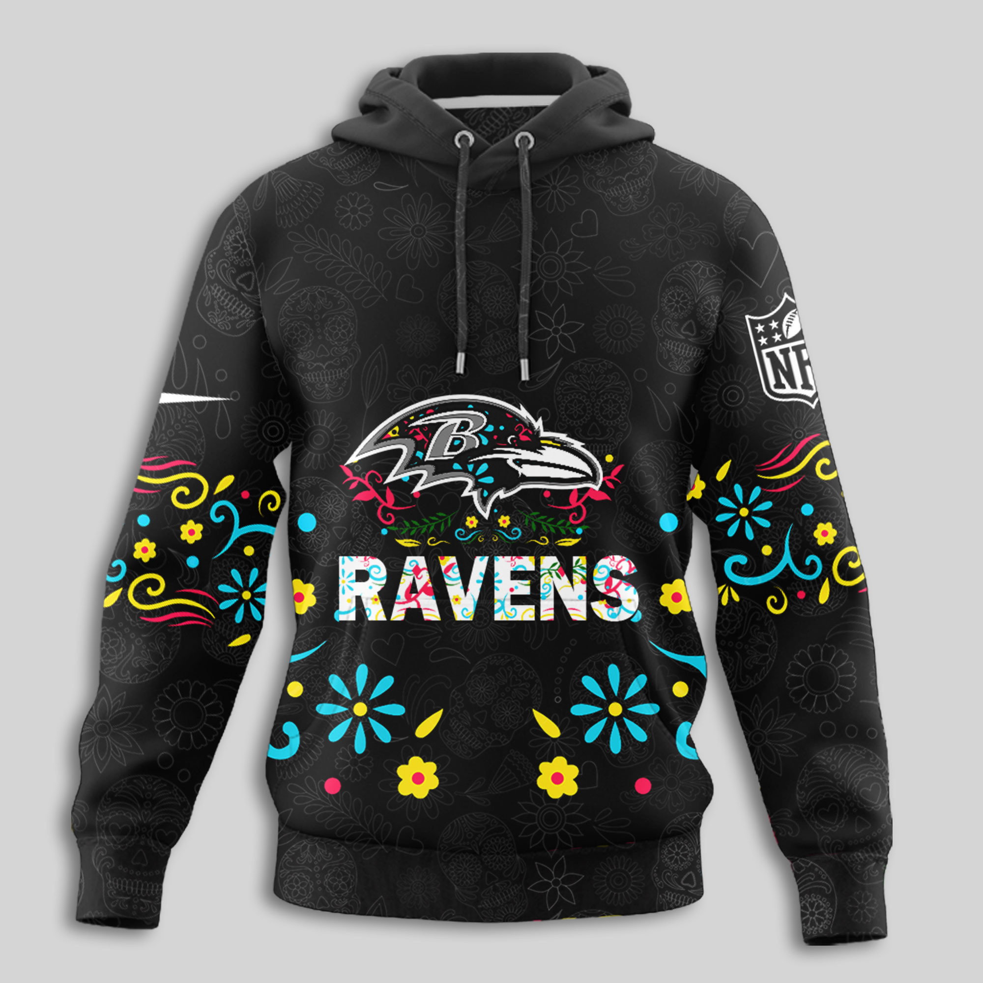 Baltimore Ravens | Premium NFL Dia de los Muertos Limited Editions Hoodie TTH210594 - Image 4