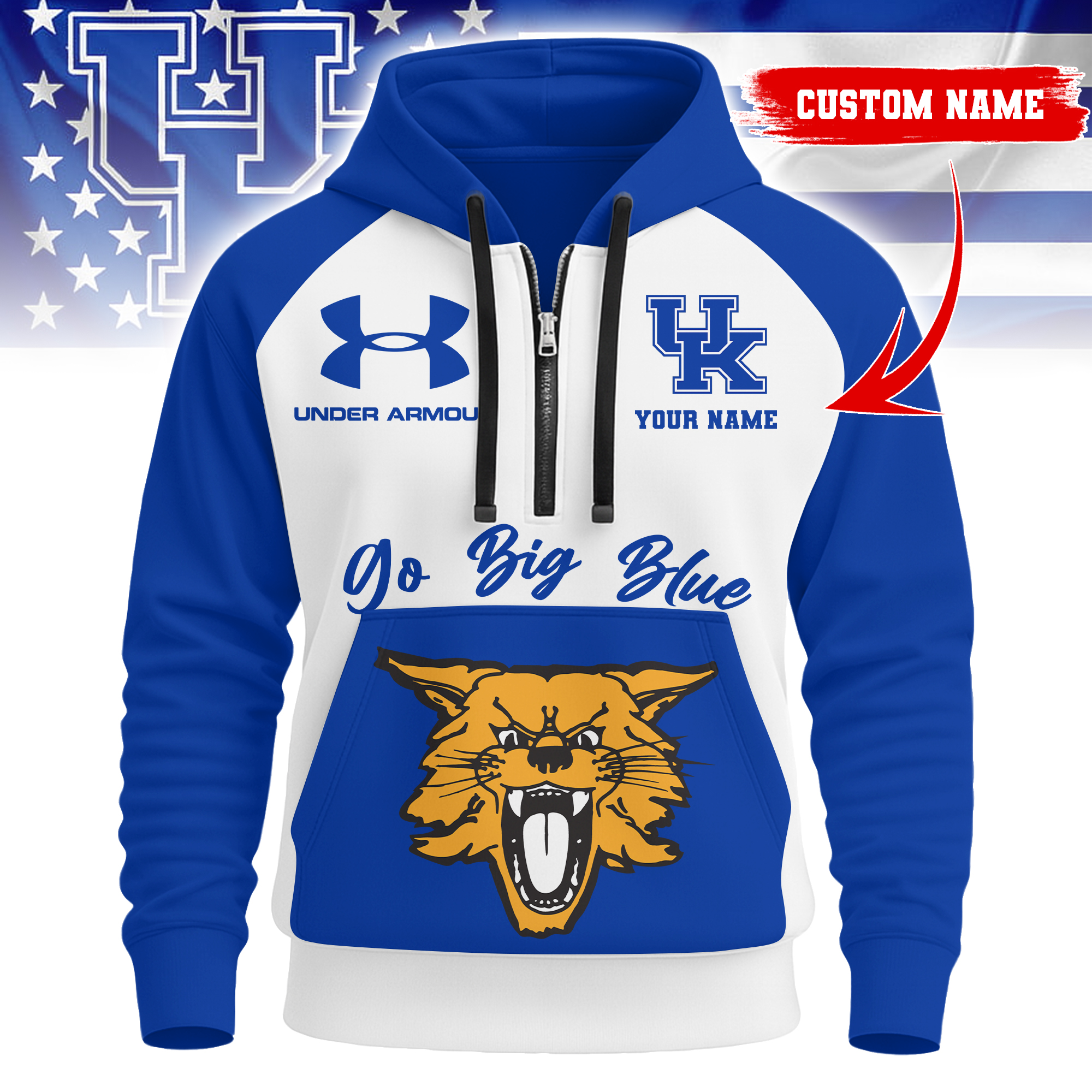 Kentucky Wildcats | Premium NCAA Under Armour Halfzip Hoodie TTH2105109 - Image 2