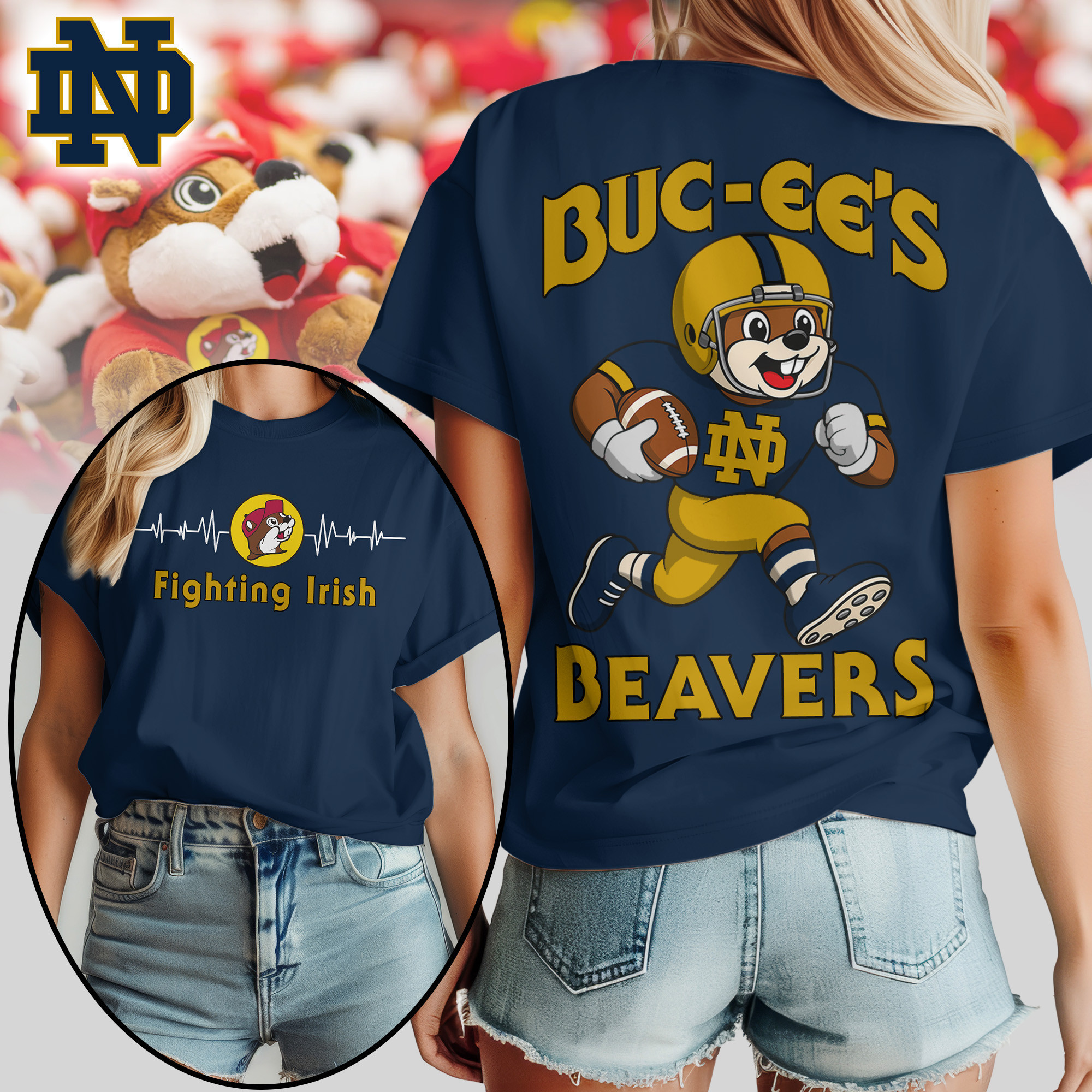 Notre Dame Fighting Irish | Premium NCAA Buc-ee’s Beavers Women’s Shirt TTH2105134 - Image 3