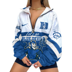 Duke Blue Devils | Premium Women’s Printed V-Neck Zipper Sweatshirt Jackets TTH2105117