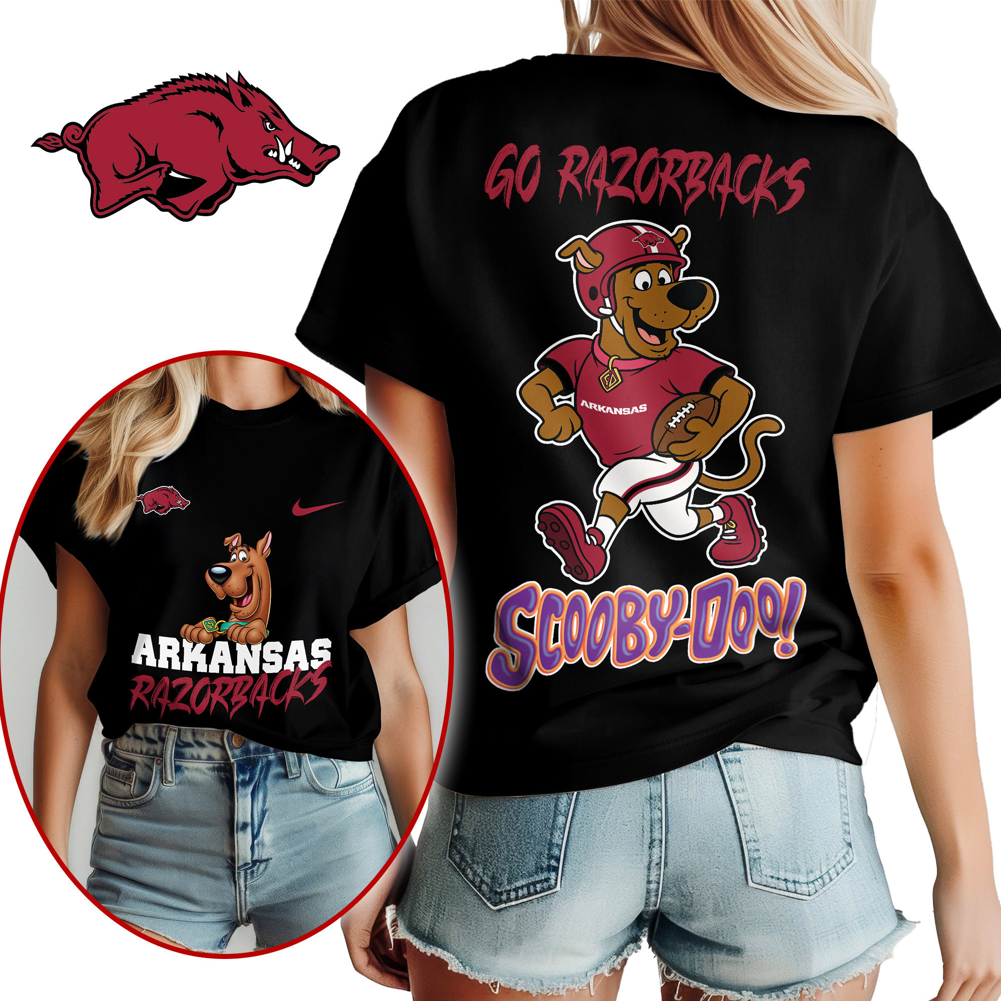 Arkansas Razorbacks | Premium NCAA Scooby-Doo Fan Women’s Shirt TTH2105171