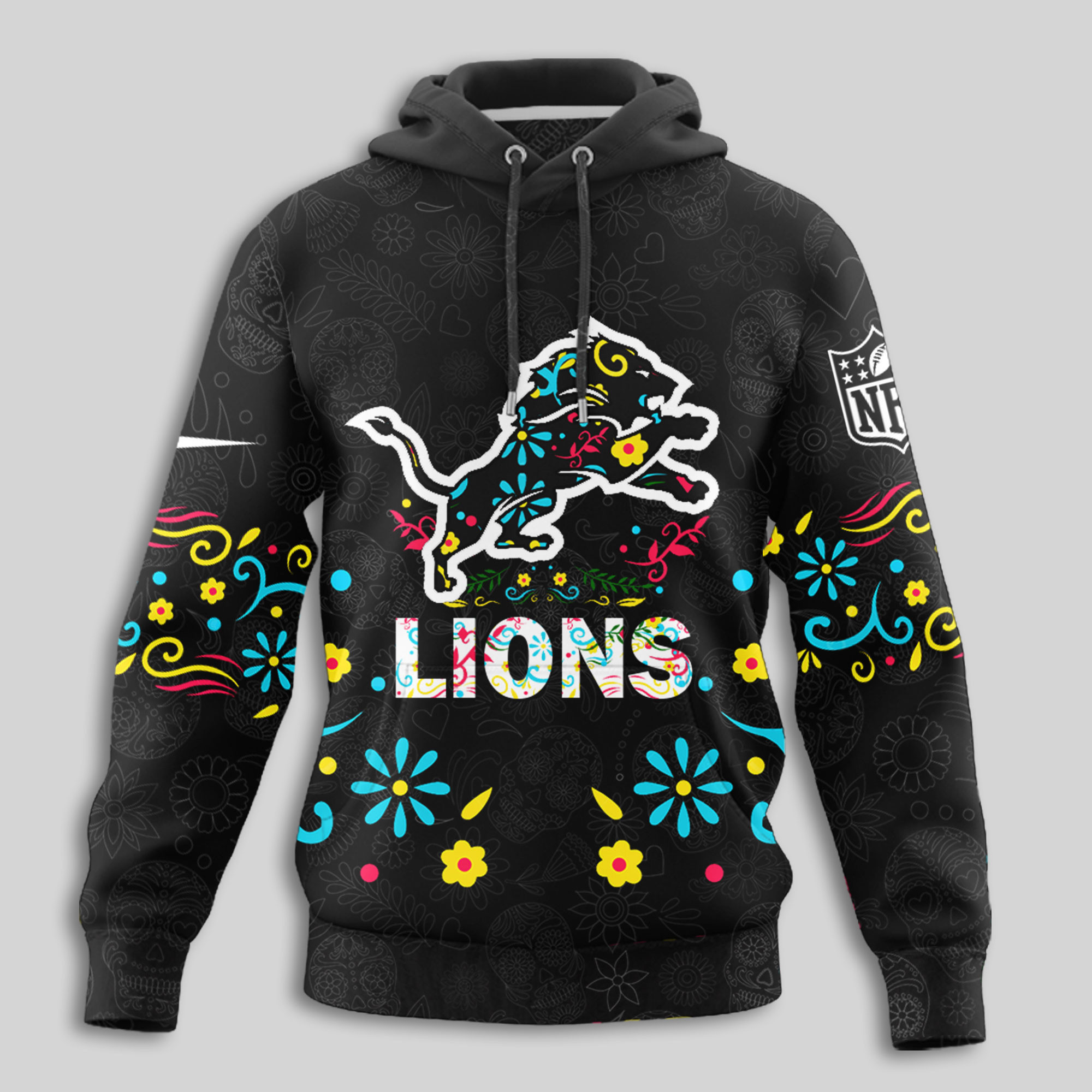 Detroit Lions | Premium NFL Dia de los Muertos Limited Editions Hoodie TTH210594 - Image 4