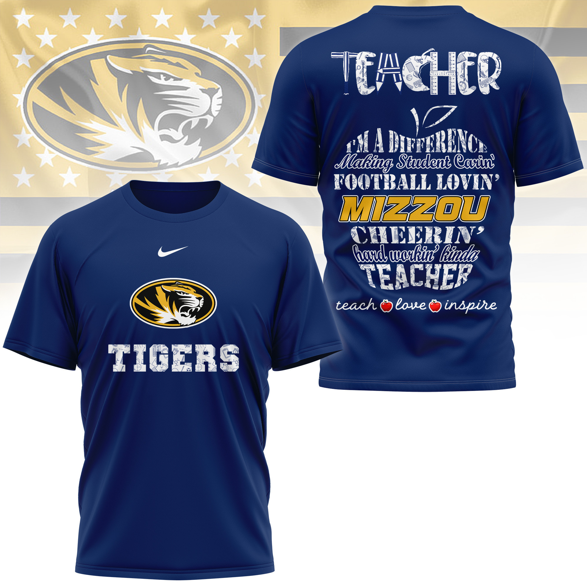 Missouri Tigers | Premium Teacher Pride 3D Shirt TTH2105261 - Image 4