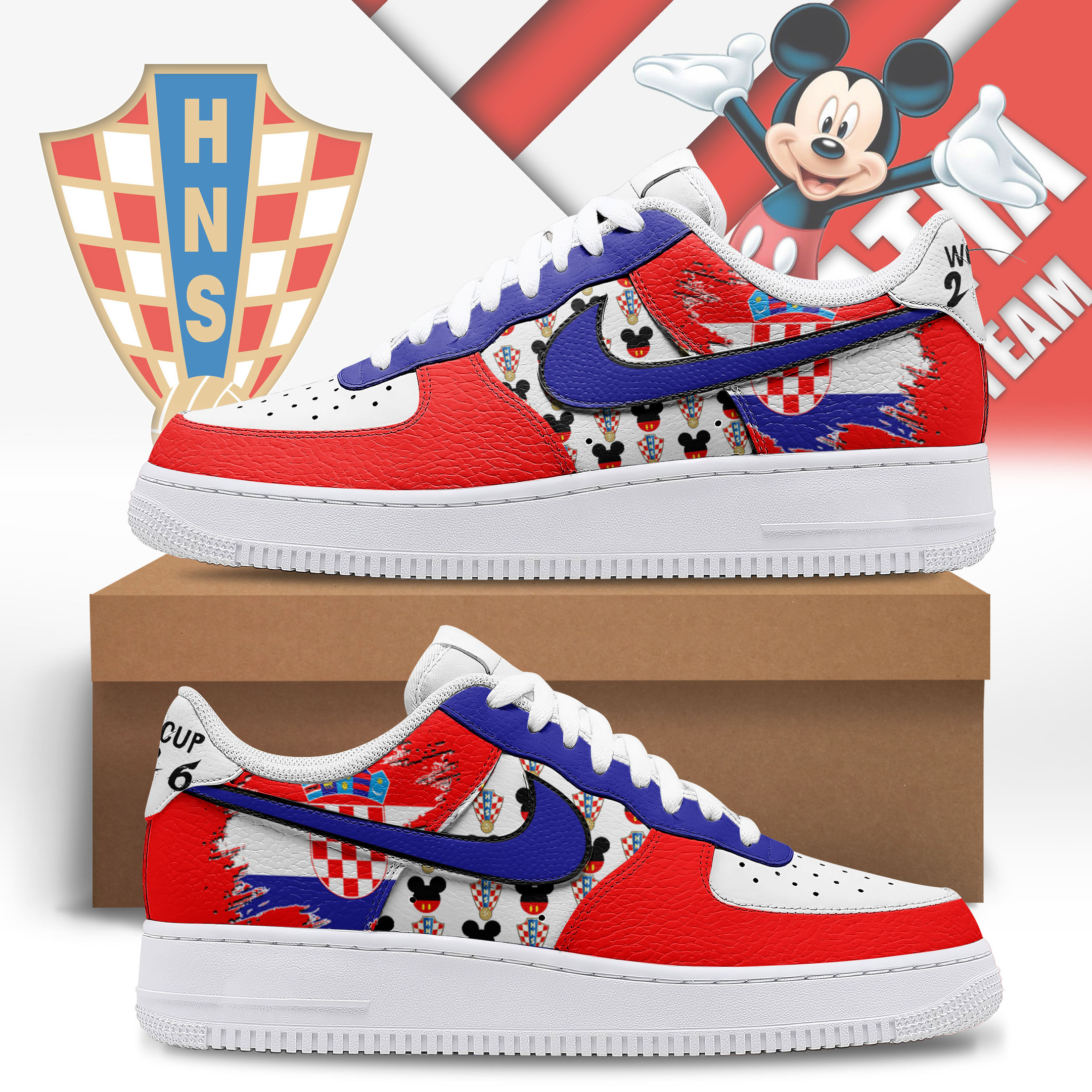 Croatia – Premium World Cup Legacy AF1 Shoes – Limited Edition TTH190510 - Image 2