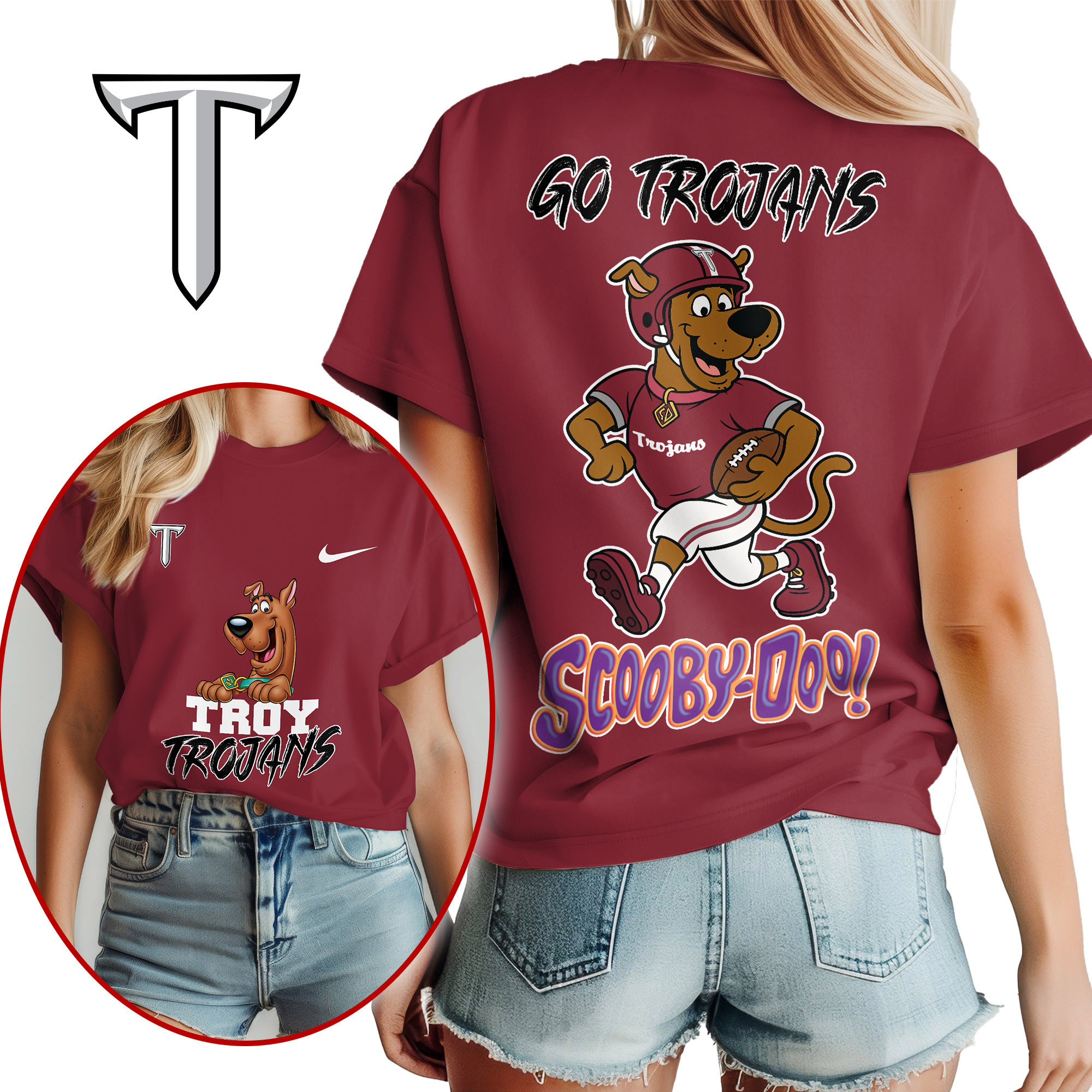 Troy Trojans | Premium NCAA Scooby-Doo Fan Women’s Shirt TTH2105171 - Image 2