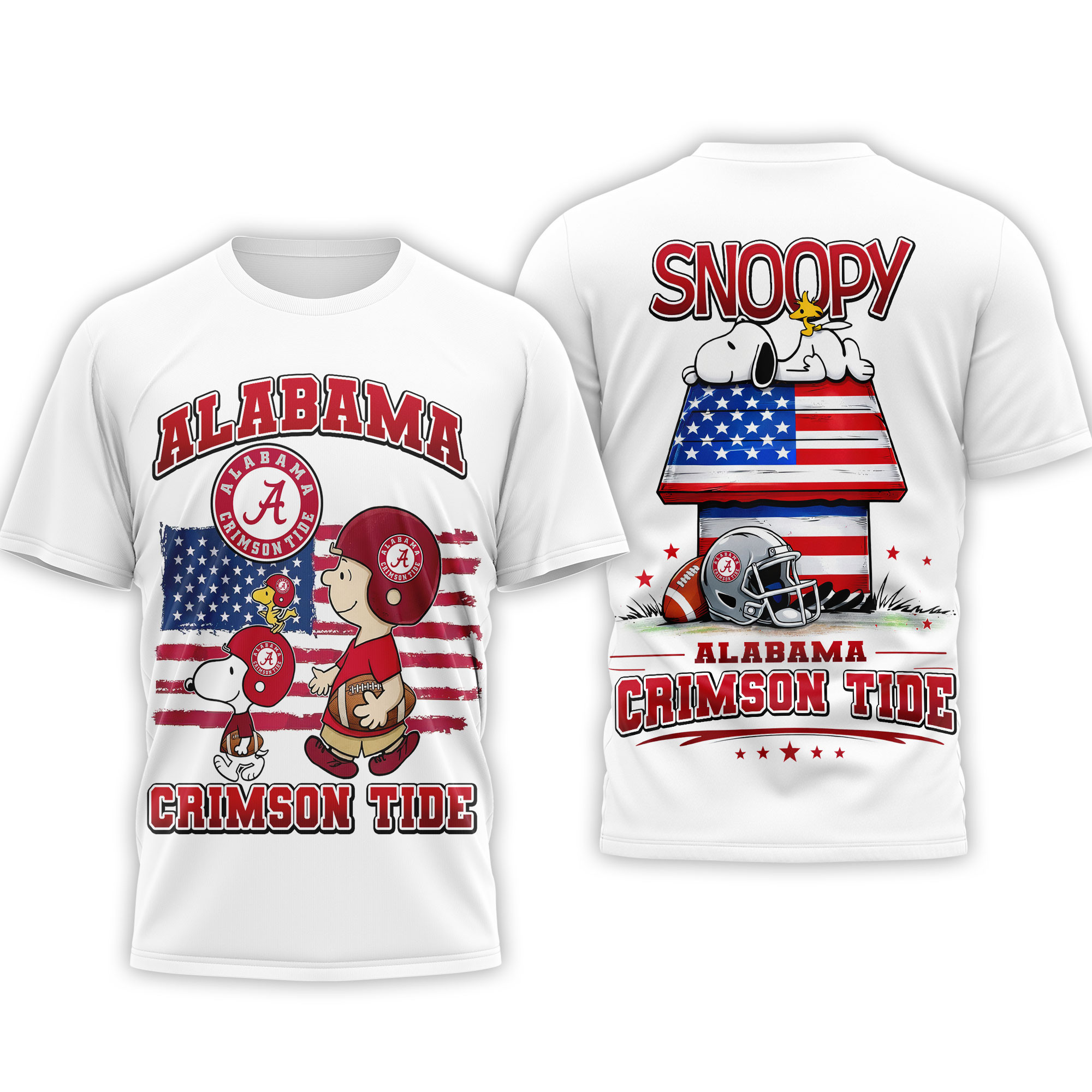 Alabama Crimson Tide | Premium NCAA America 250 with Snoopy 3D Shirt TTH2105126 - Image 3