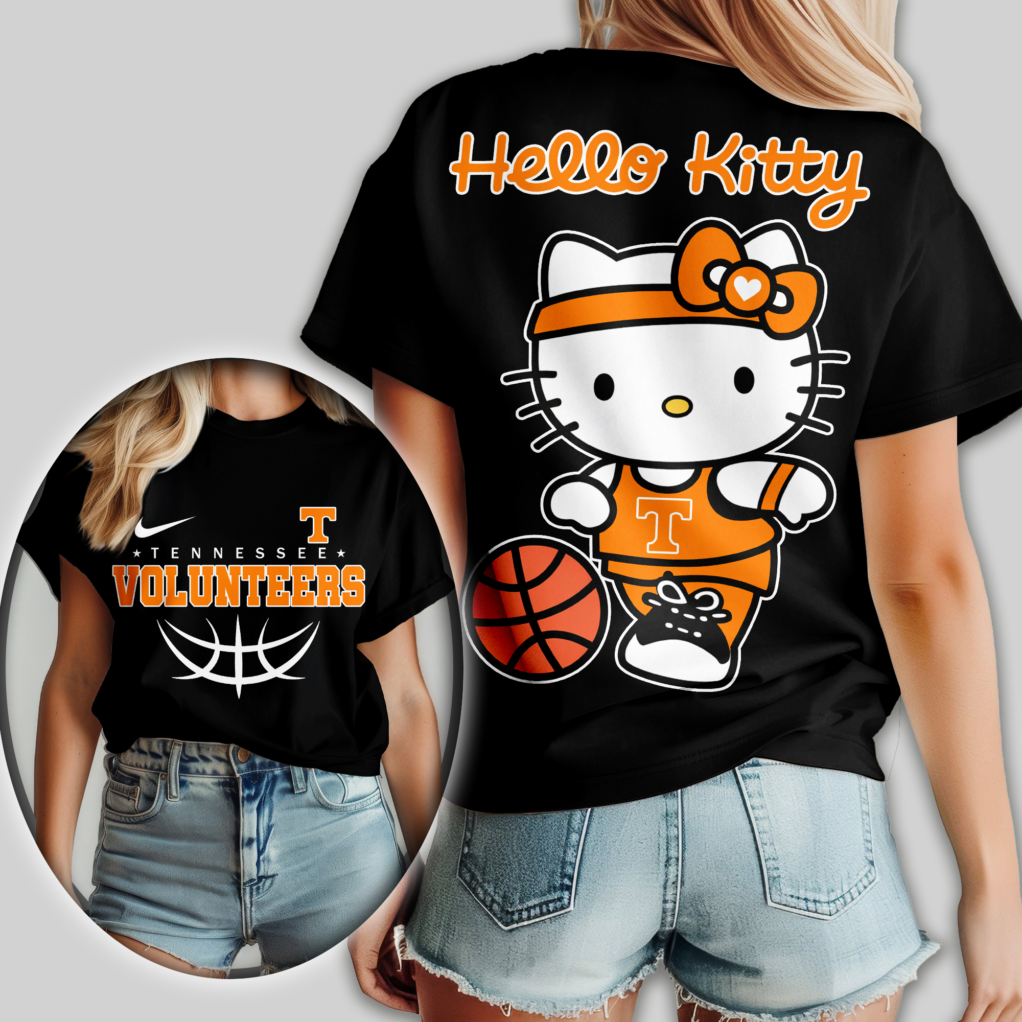 Tennessee Volunteers | Premium NCAA Hello Kitty Basketball Women Shirt TTH2105119