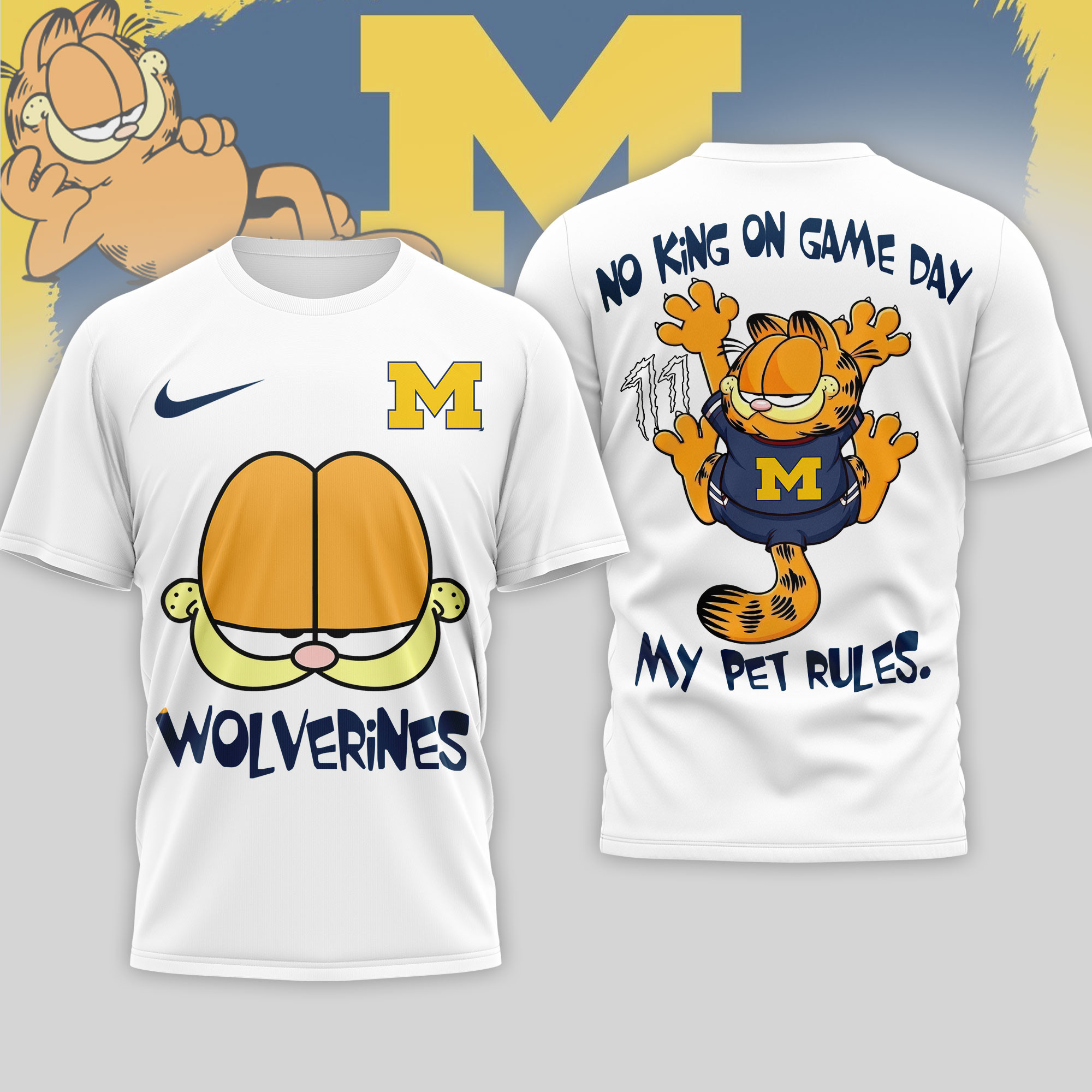 Michigan Wolverines | Premium NCAA No King On Game Day 3D Shirt TTH2105164