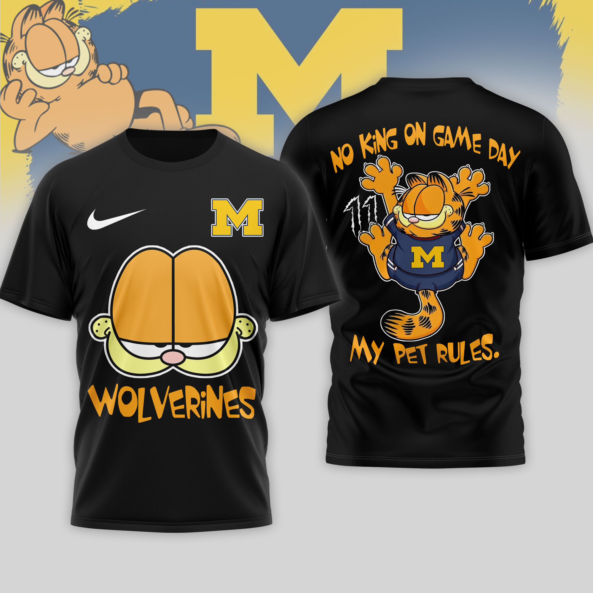 Michigan Wolverines | Premium NCAA No King On Game Day 3D Shirt TTH2105164 - Image 2