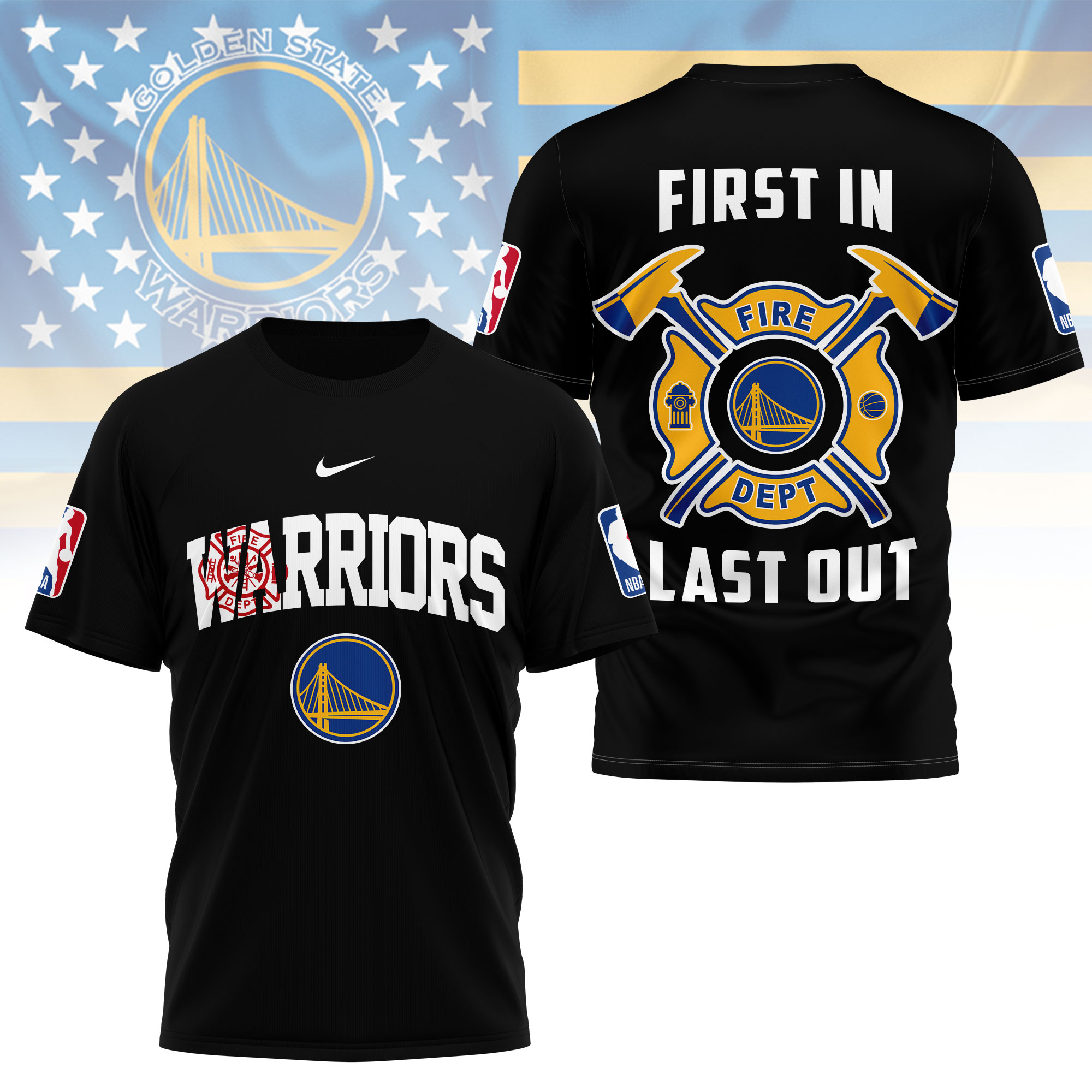 Golden State Warriors | Premium NBA Fire Dept 3D Shirt TTH2105112