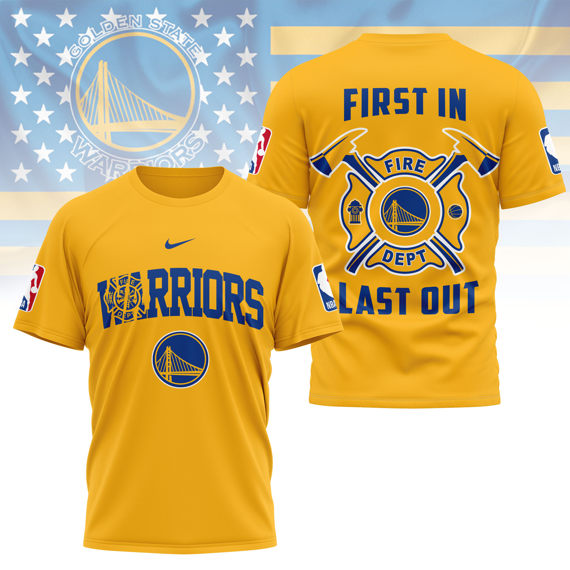 Golden State Warriors | Premium NBA Fire Dept 3D Shirt TTH2105112 - Image 3