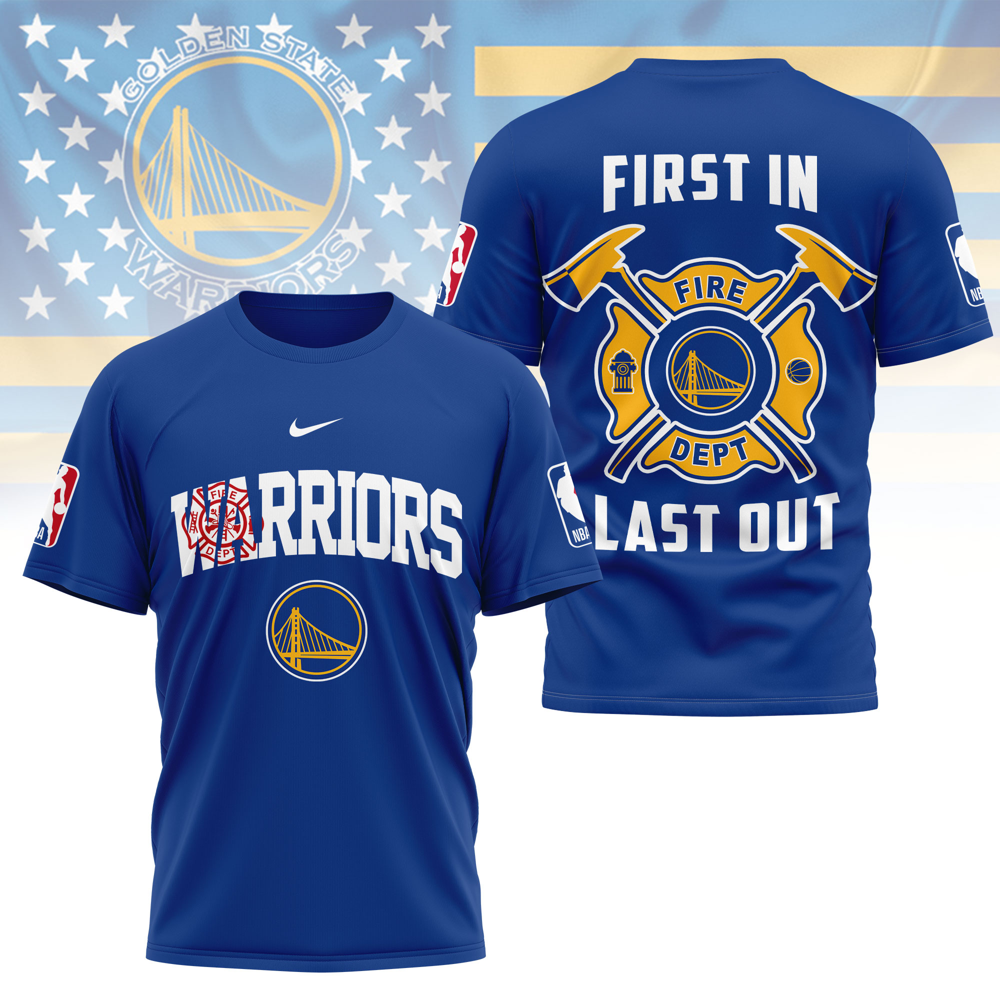 Golden State Warriors | Premium NBA Fire Dept 3D Shirt TTH2105112 - Image 4