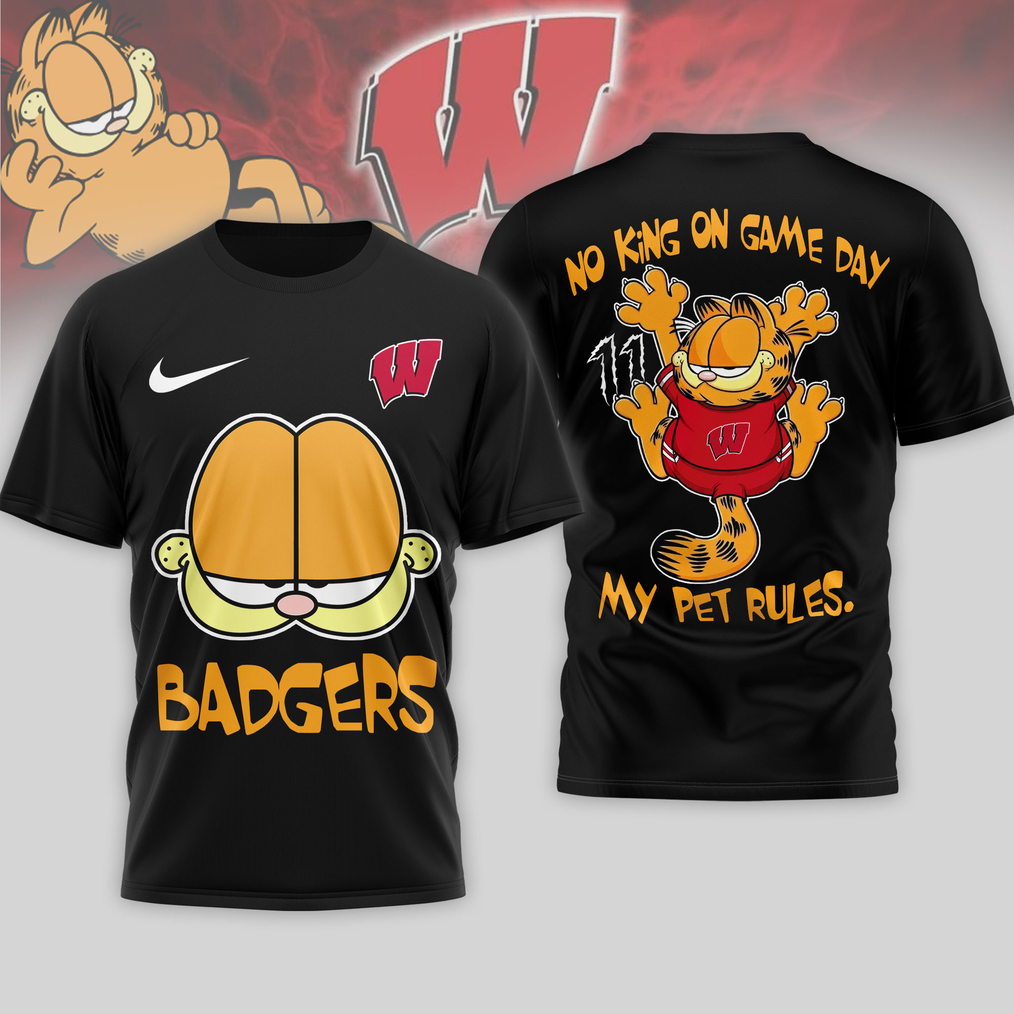 Wisconsin Badgers | Premium NCAA No King On Game Day 3D Shirt TTH2105164 - Image 2