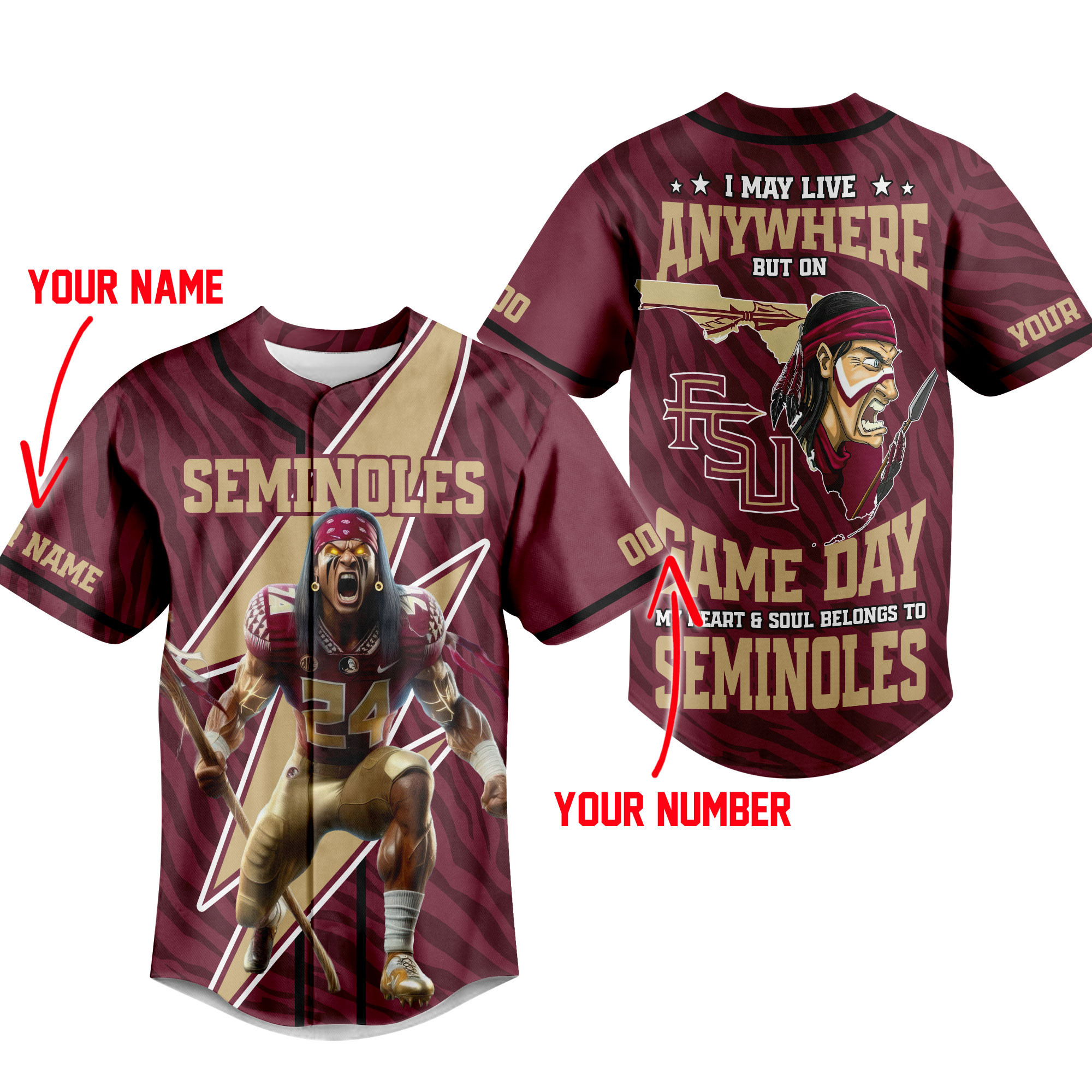 Florida State Seminoles | Premium Game Day Jersey Shirt TTH2105176 - Image 4