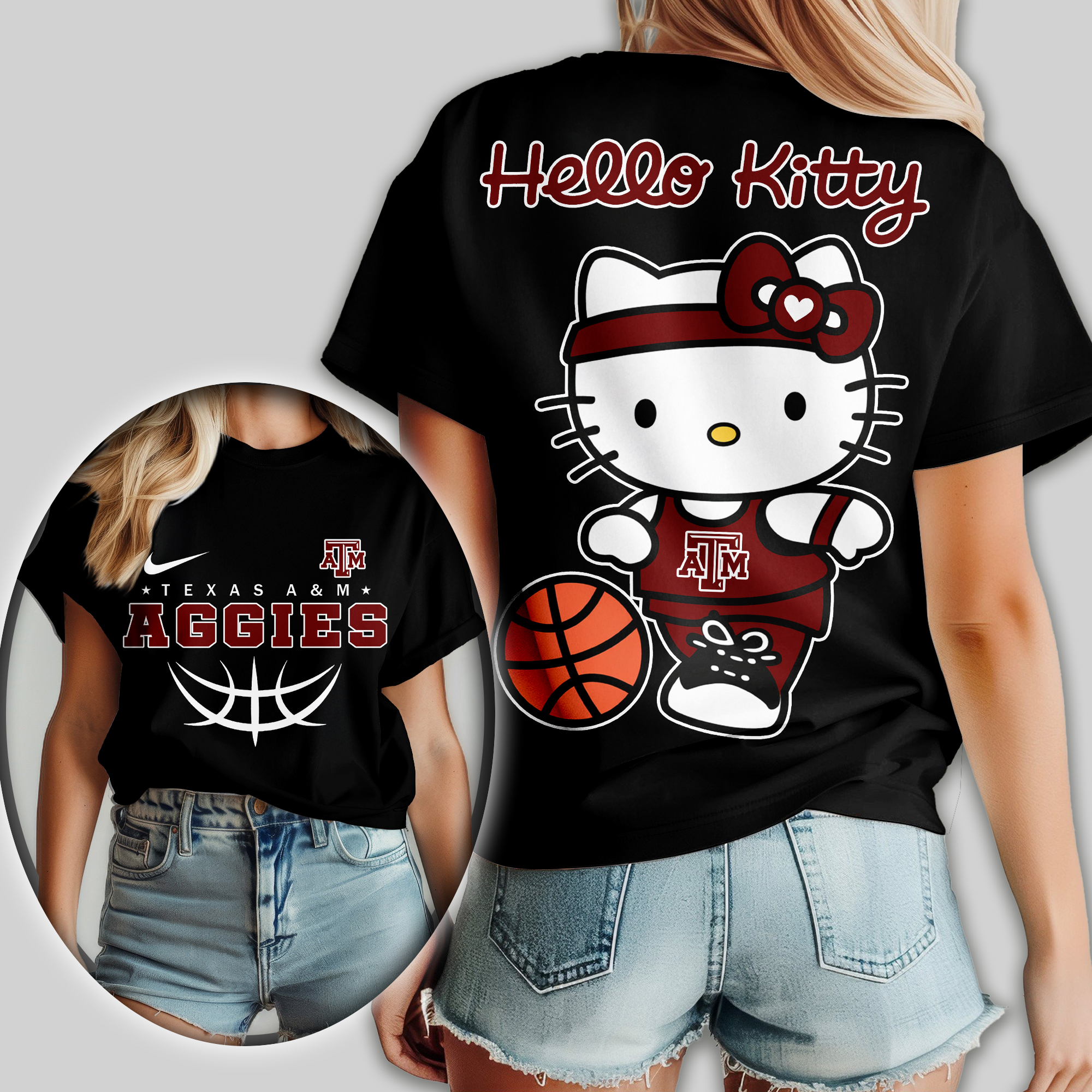 Texas A&M Aggies | Premium NCAA Hello Kitty Basketball Women Shirt TTH2105119