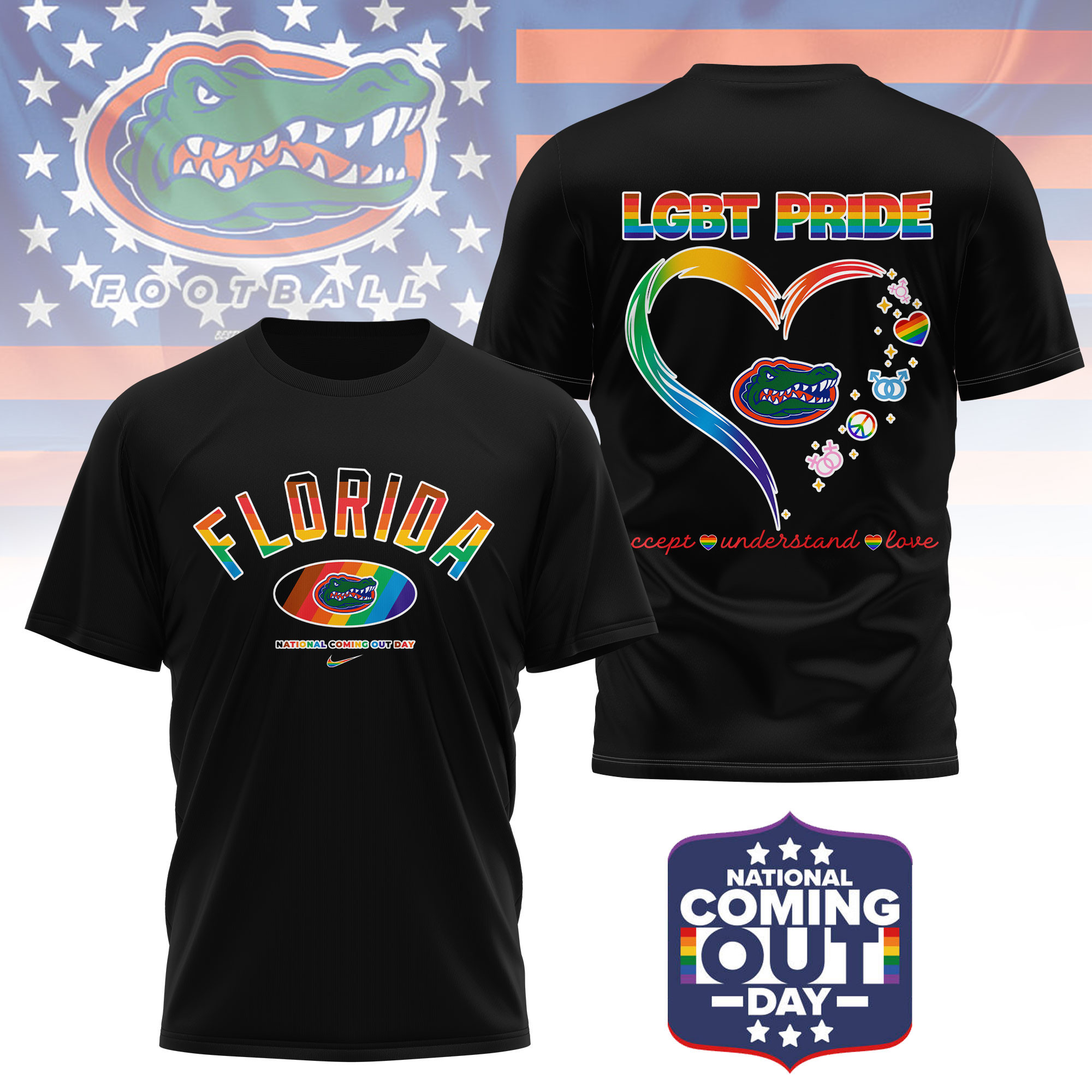 Florida Gators | Premium NCAA National Coming Out Day 3D Shirt TTH210592
