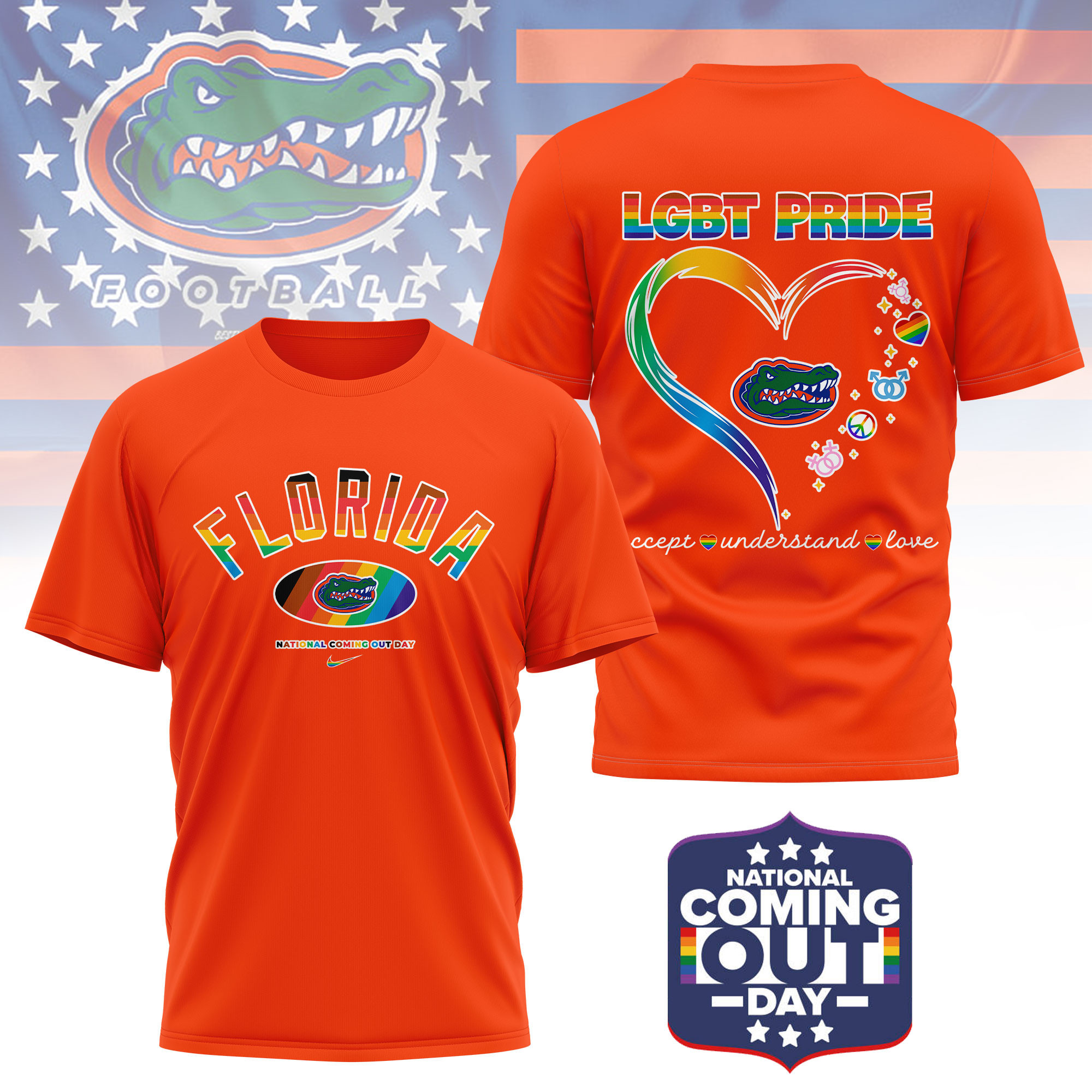 Florida Gators | Premium NCAA National Coming Out Day 3D Shirt TTH210592 - Image 3