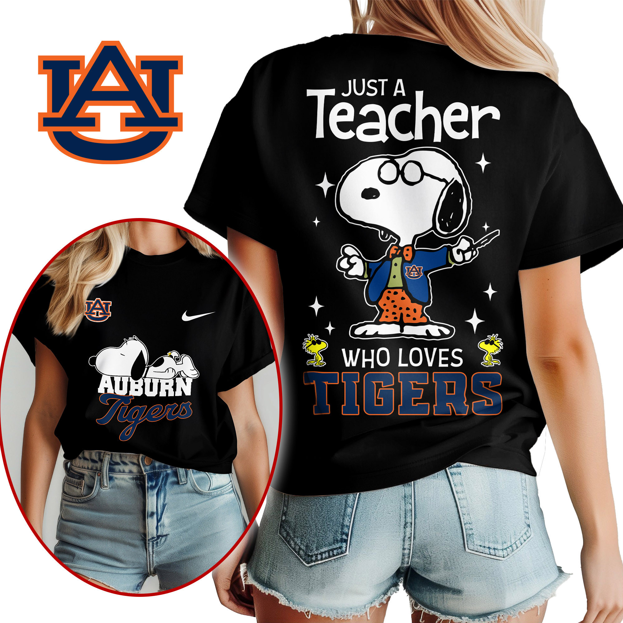 Auburn Tigers | Premium NCAA Snoopy Teacher Appreciation Women Shirt TTH2105172