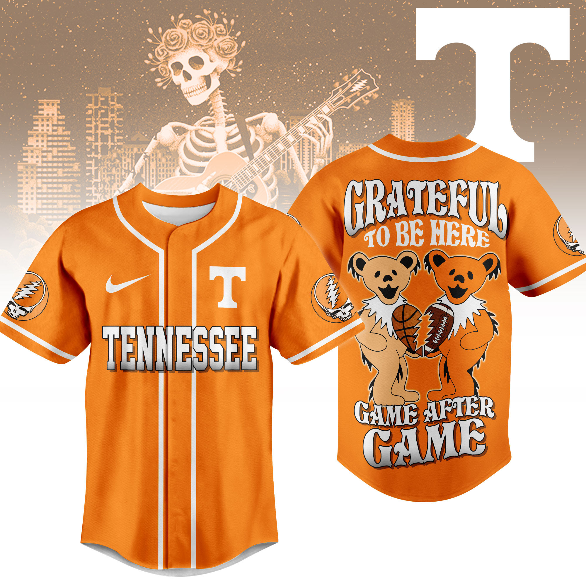 Tennessee Volunteers | Premium College Grateful Sports Jersey TTH2105107 - Image 2