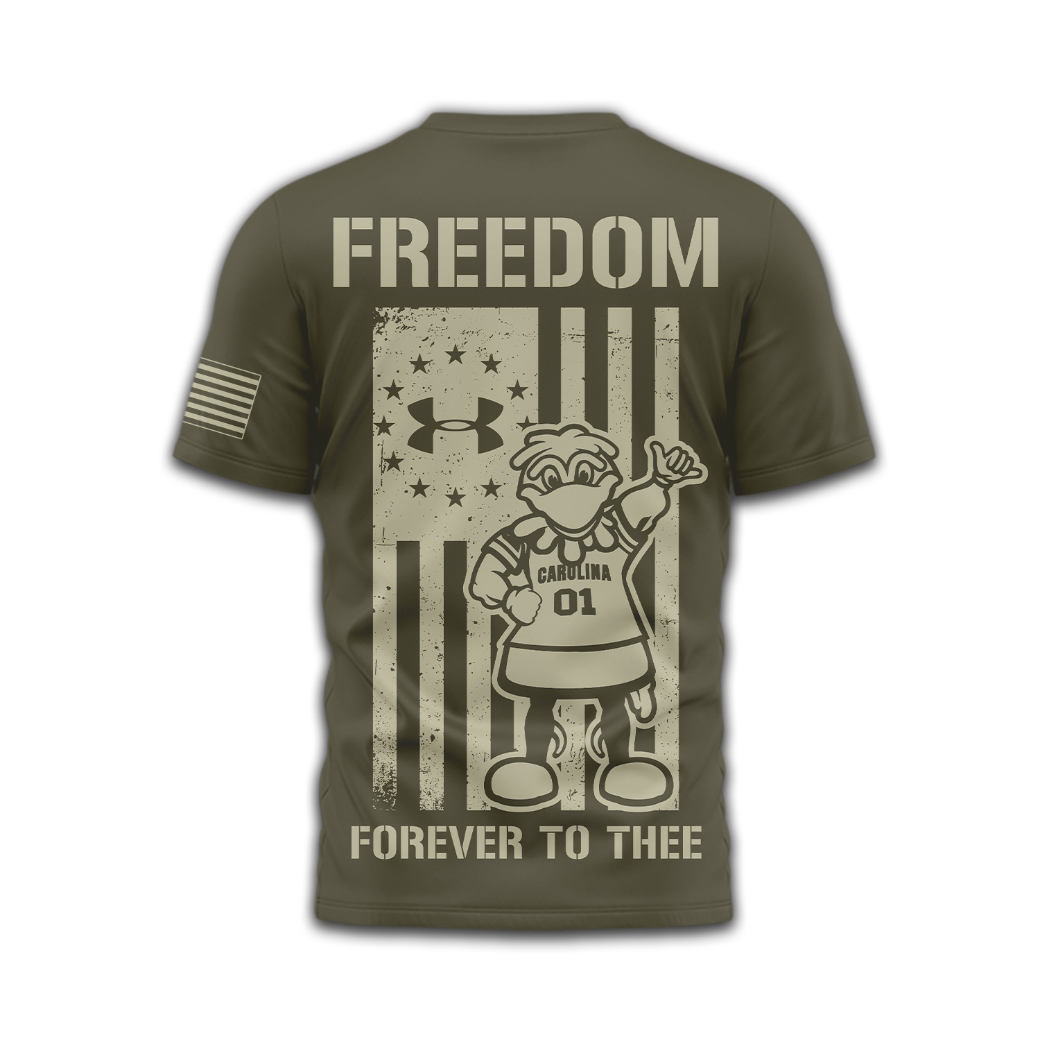 South Carolina Gamecocks | Premium NCAA Freedom Under Armour 3D Shirt TTH2105137 - Image 3