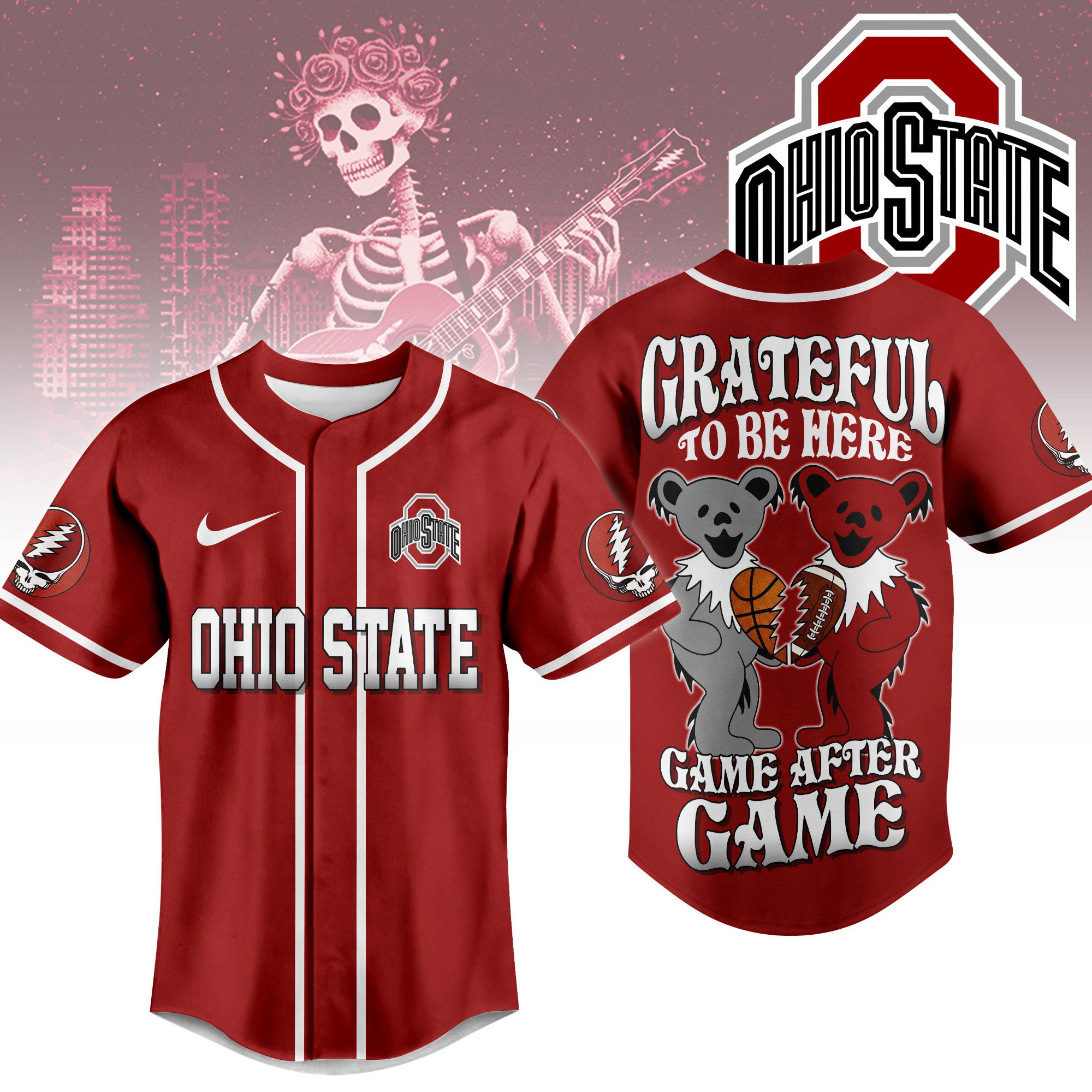 Ohio State Buckeyes | Premium College Grateful Sports Jersey TTH2105107 - Image 2