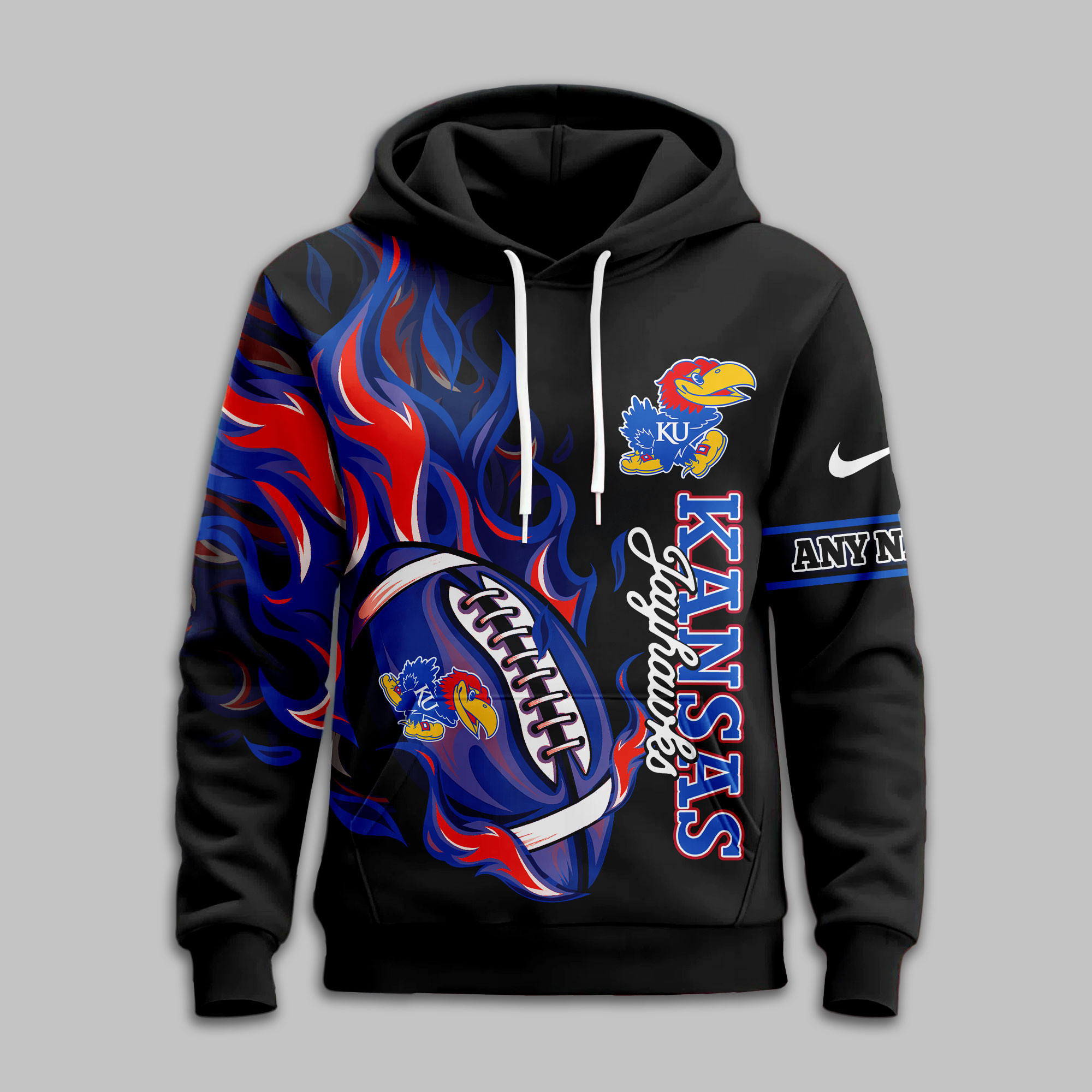 Kansas Jayhawks | Premium NCAA Victory Flame Personalized Hoodie TTH2105116 - Image 2