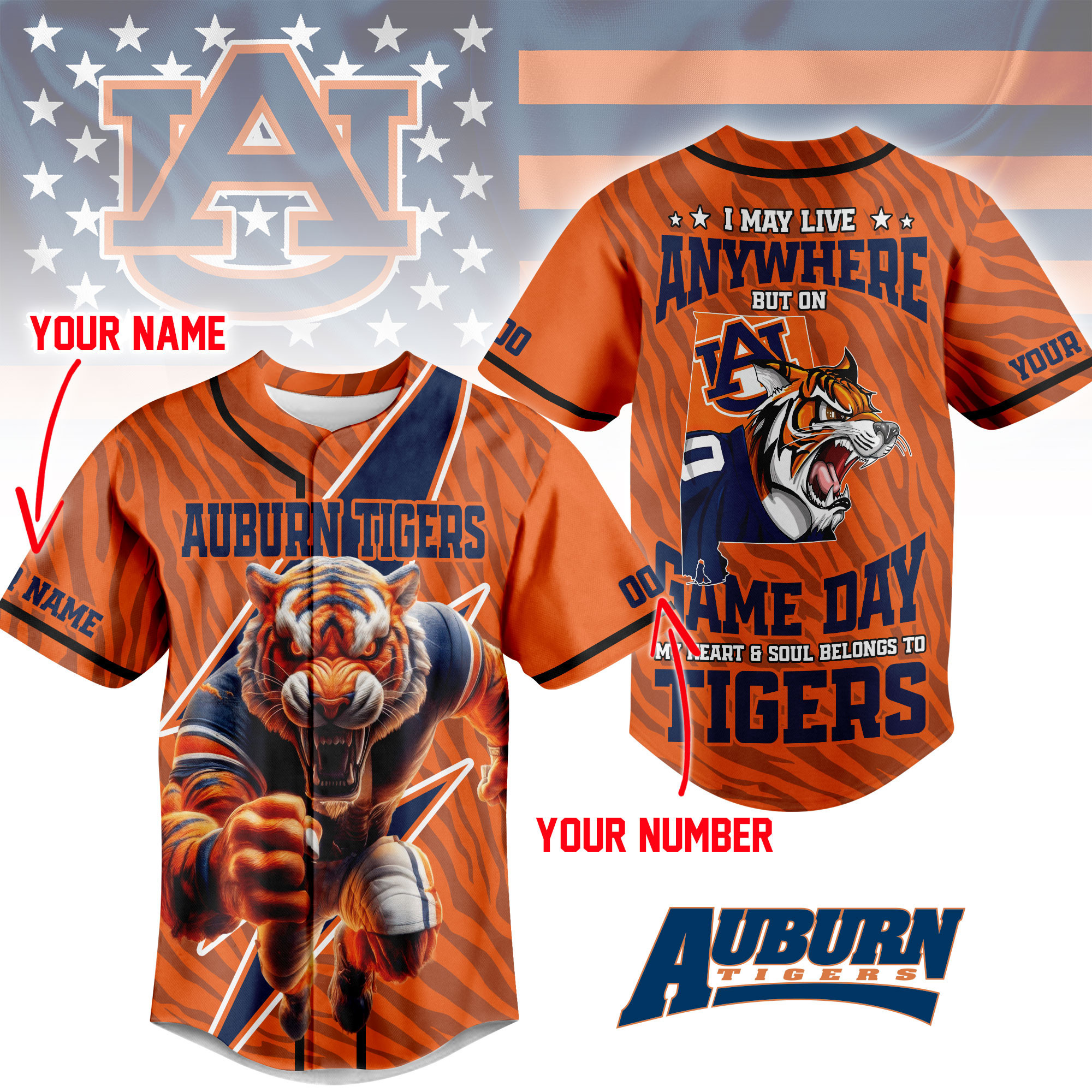 Auburn Tigers | Premium Game Day Jersey Shirt TTH2105176 - Image 2