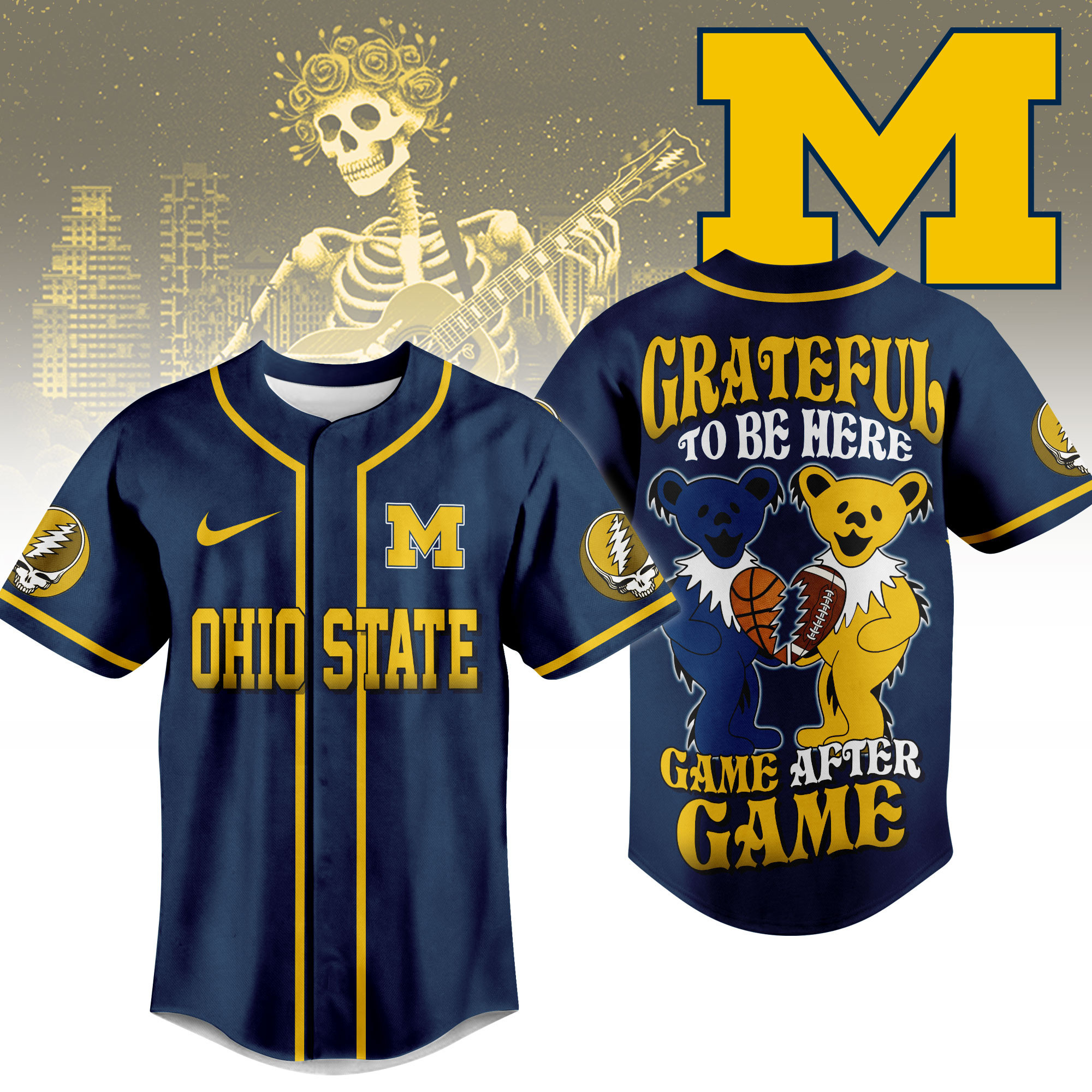 Michigan Wolverines | Premium College Grateful Sports Jersey TTH2105107 - Image 2