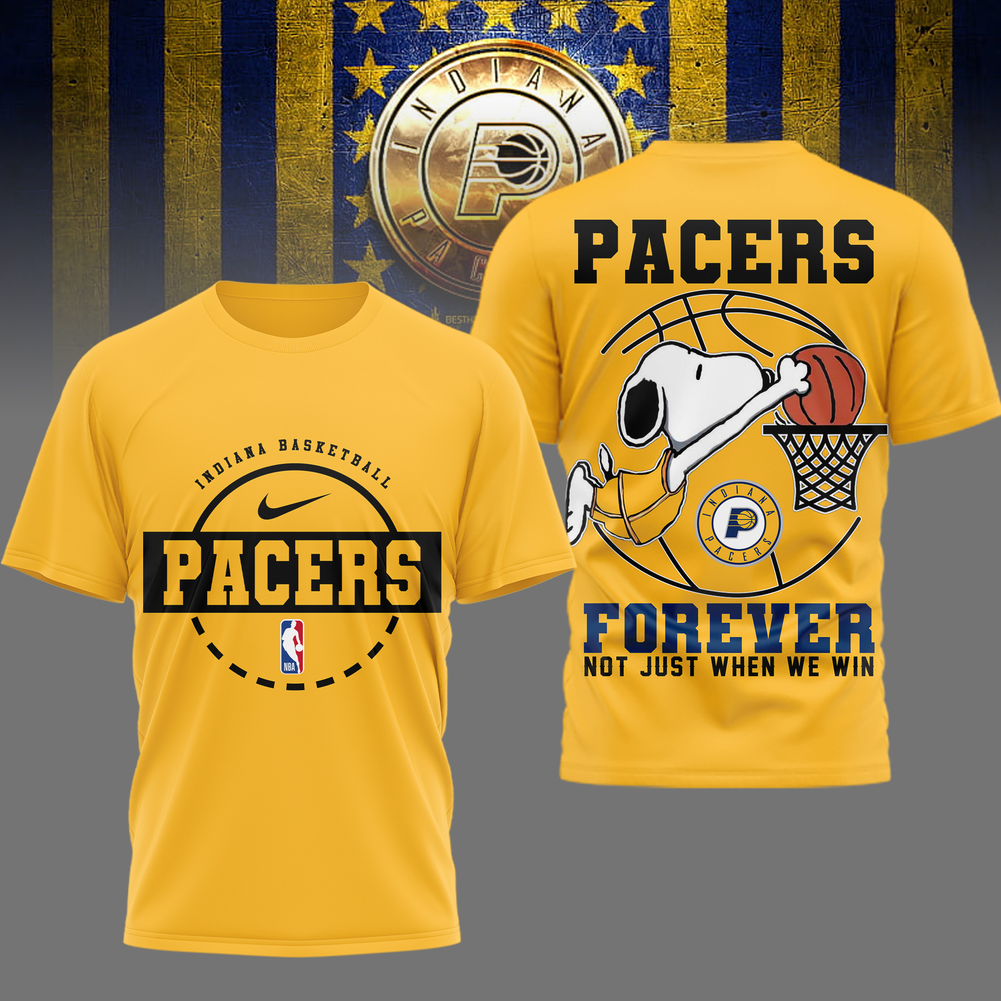 Indiana Pacers | Premium NBA Snoopy Forever Loyal 3D Shirt TTH2105113 - Image 2