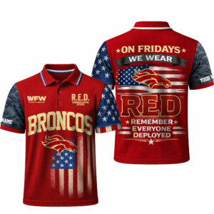 Denver Broncos | Premium NFL Red Friday Polo Shirt TTH2105146