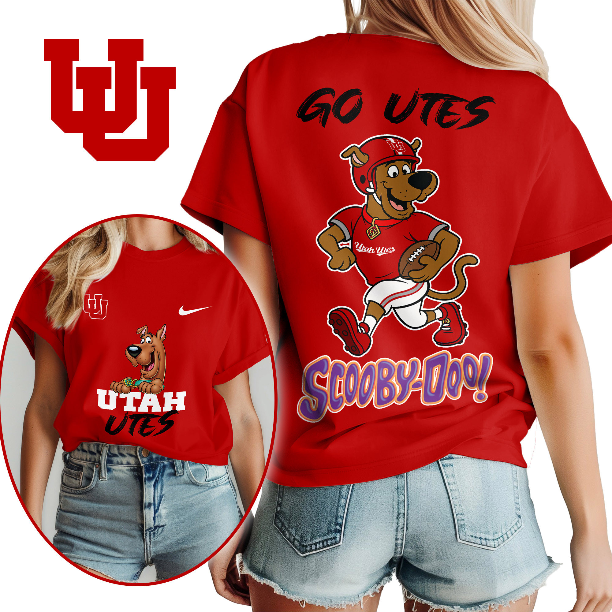 Utah Utes | Premium NCAA Scooby-Doo Fan Women’s Shirt TTH2105171 - Image 2