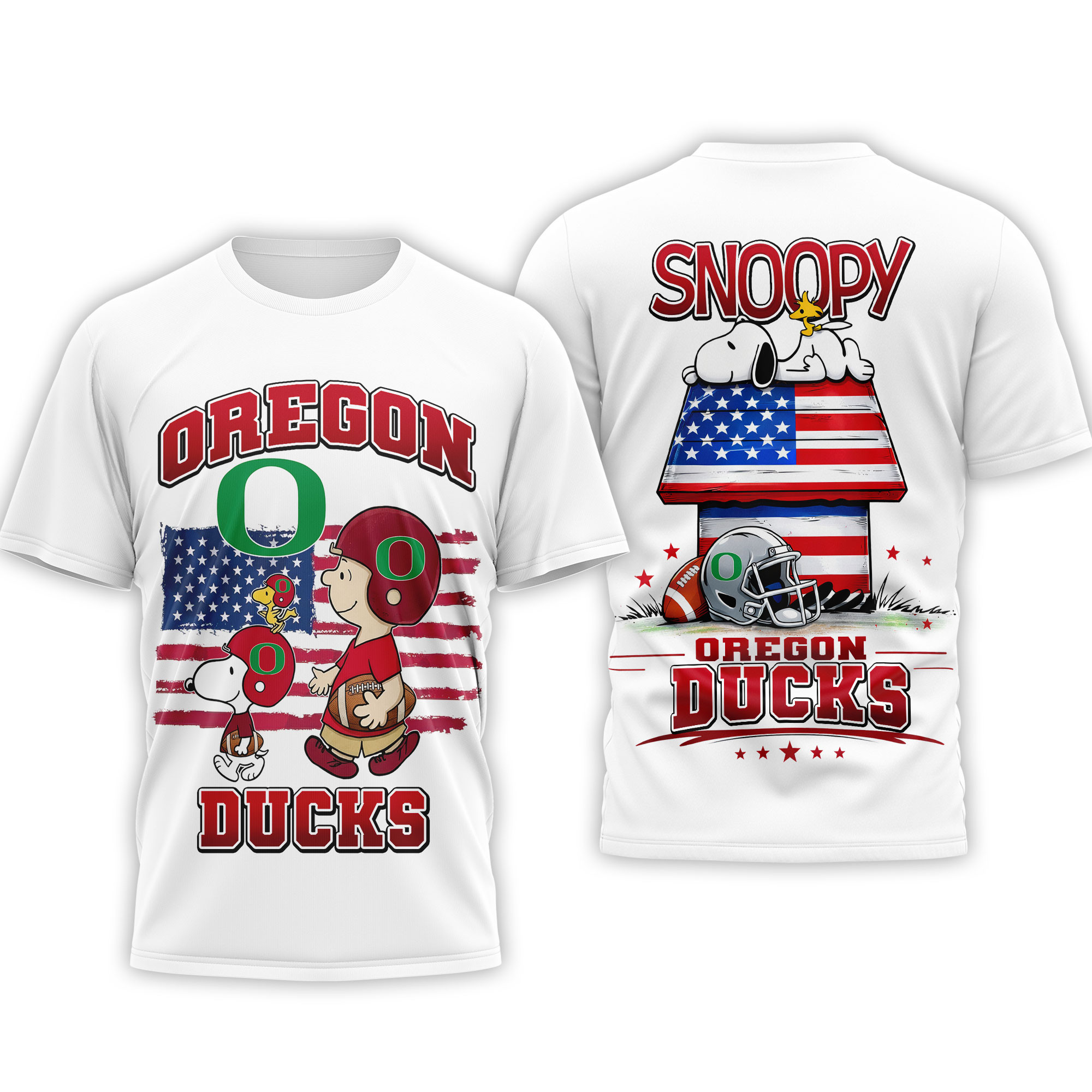 Oregon Ducks | Premium NCAA America 250 with Snoopy 3D Shirt TTH2105126 - Image 3