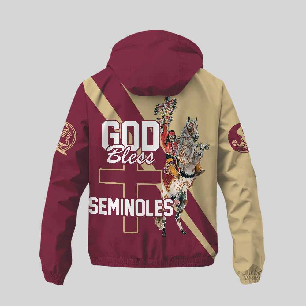 Florida State Seminoles | Premium NCAA God Bless My Team Windbreaker Jacket TTH2105158