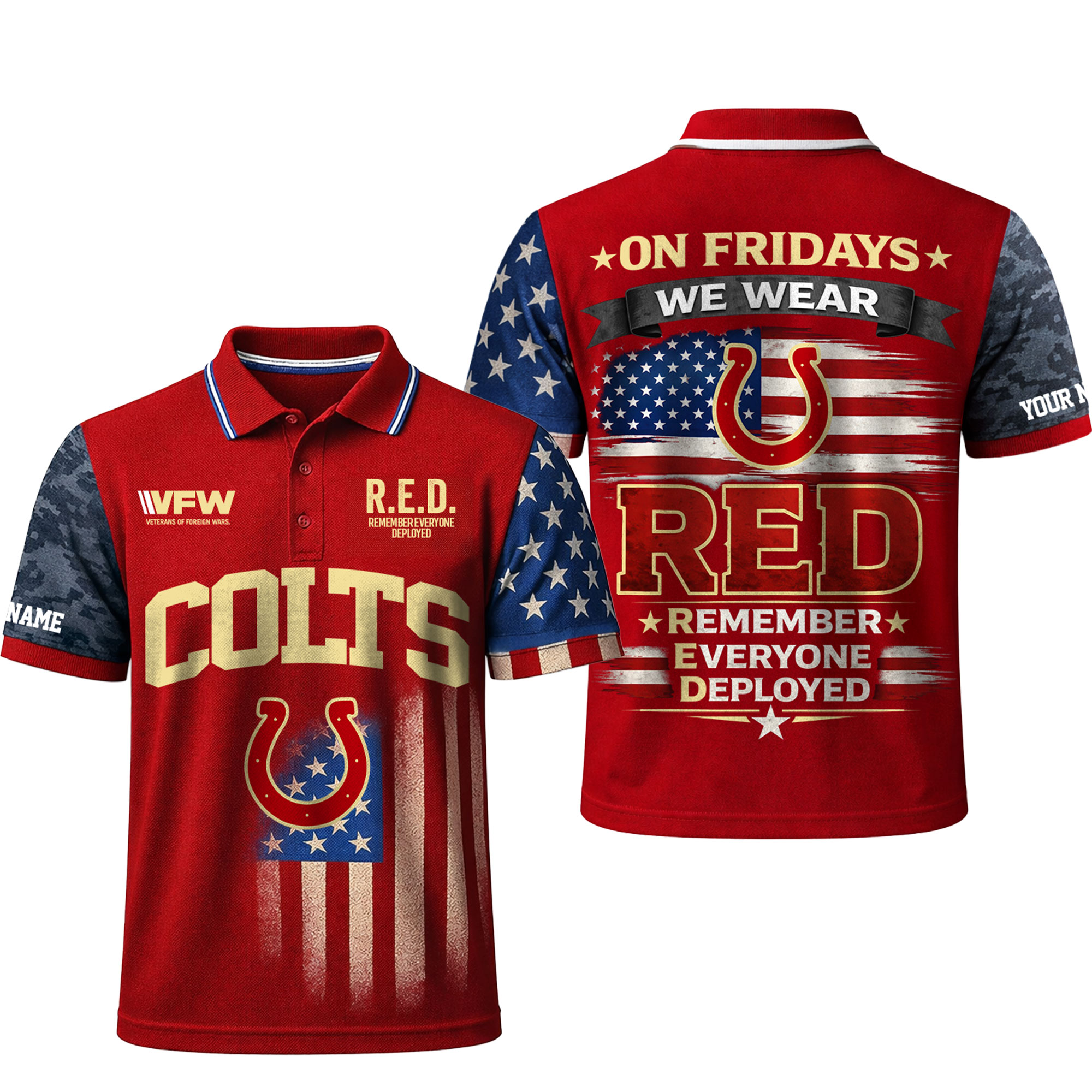 Indianapolis Colts | Premium NFL Red Friday Polo Shirt TTH2105146