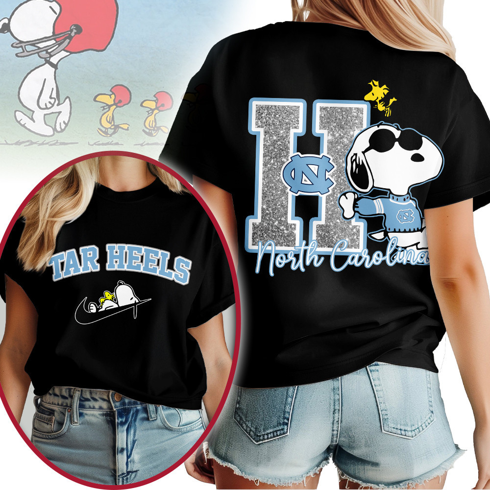 North Carolina Tar Heels | Premium NCAA Snoopy T-Shirt TTH2105182 - Image 2