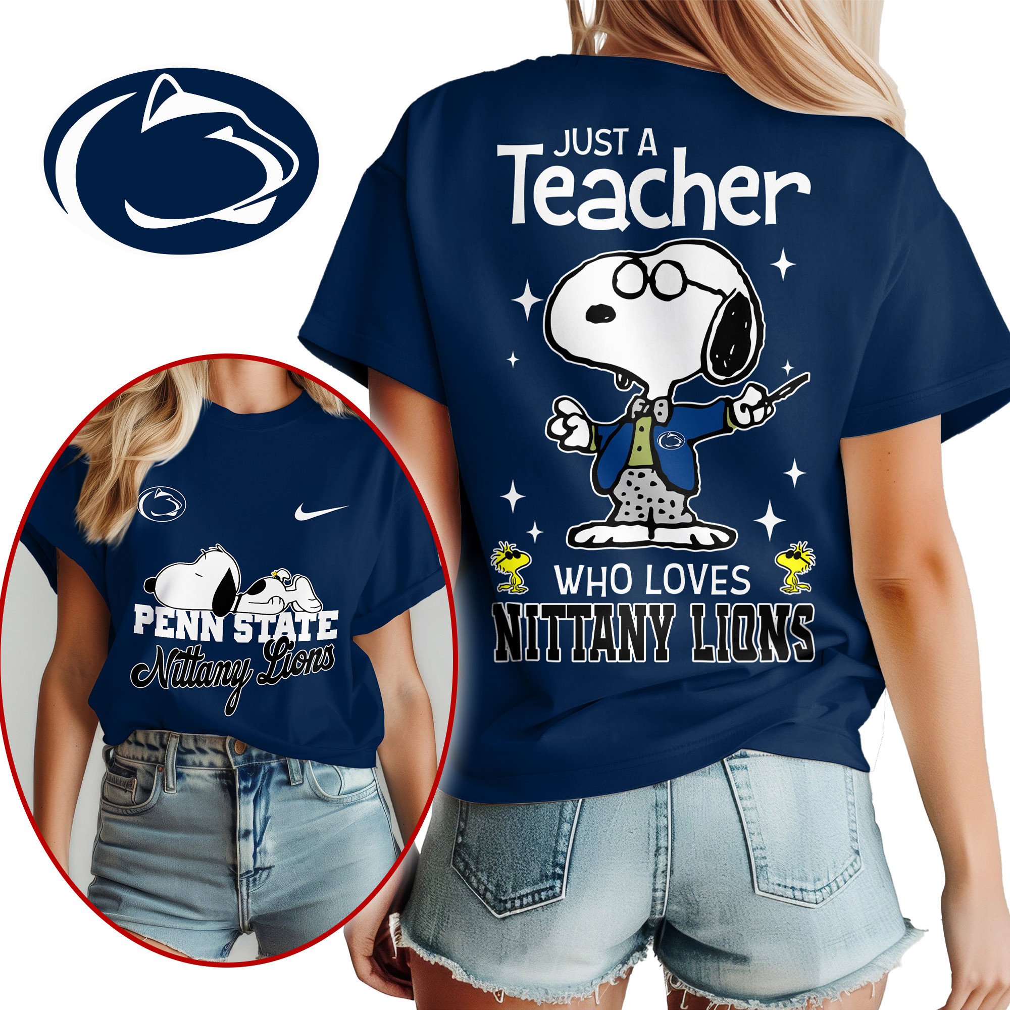 Penn State Nittany Lions | Premium NCAA Snoopy Teacher Appreciation Women Shirt TTH2105172 - Image 2