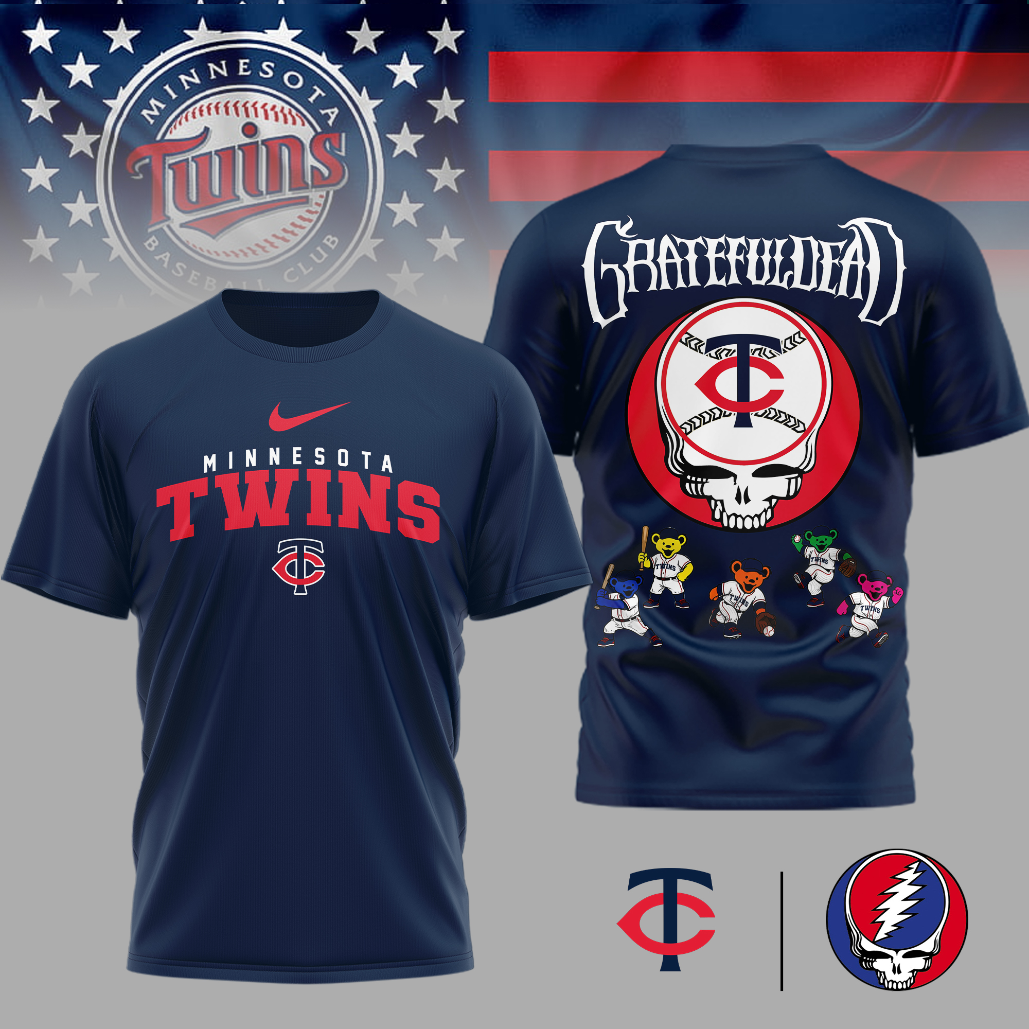 Minnesota Twins | Premium MLB Deadhead 3D Shirt TTH2105167 - Image 2