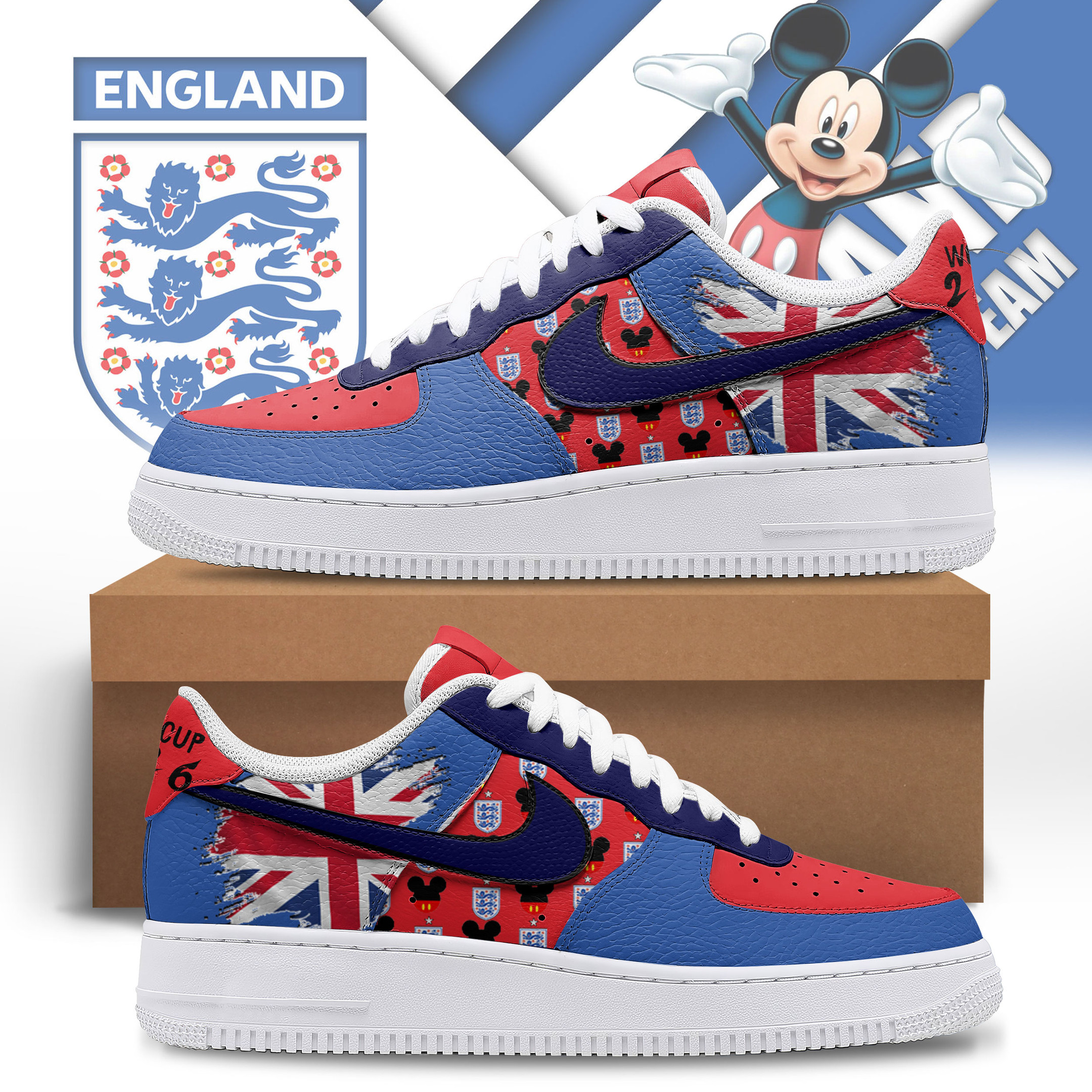 England – Premium World Cup Legacy AF1 Shoes – Limited Edition TTH190510 - Image 2
