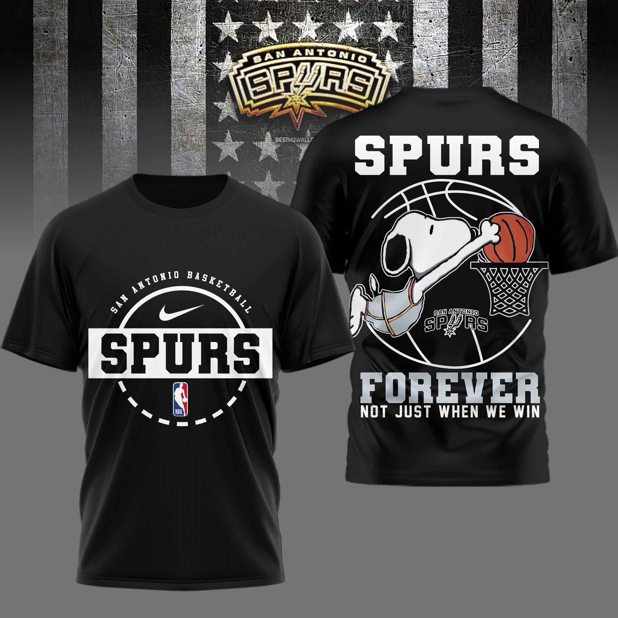 San Antonio Spurs | Premium NBA Snoopy Forever Loyal 3D Shirt TTH2105113