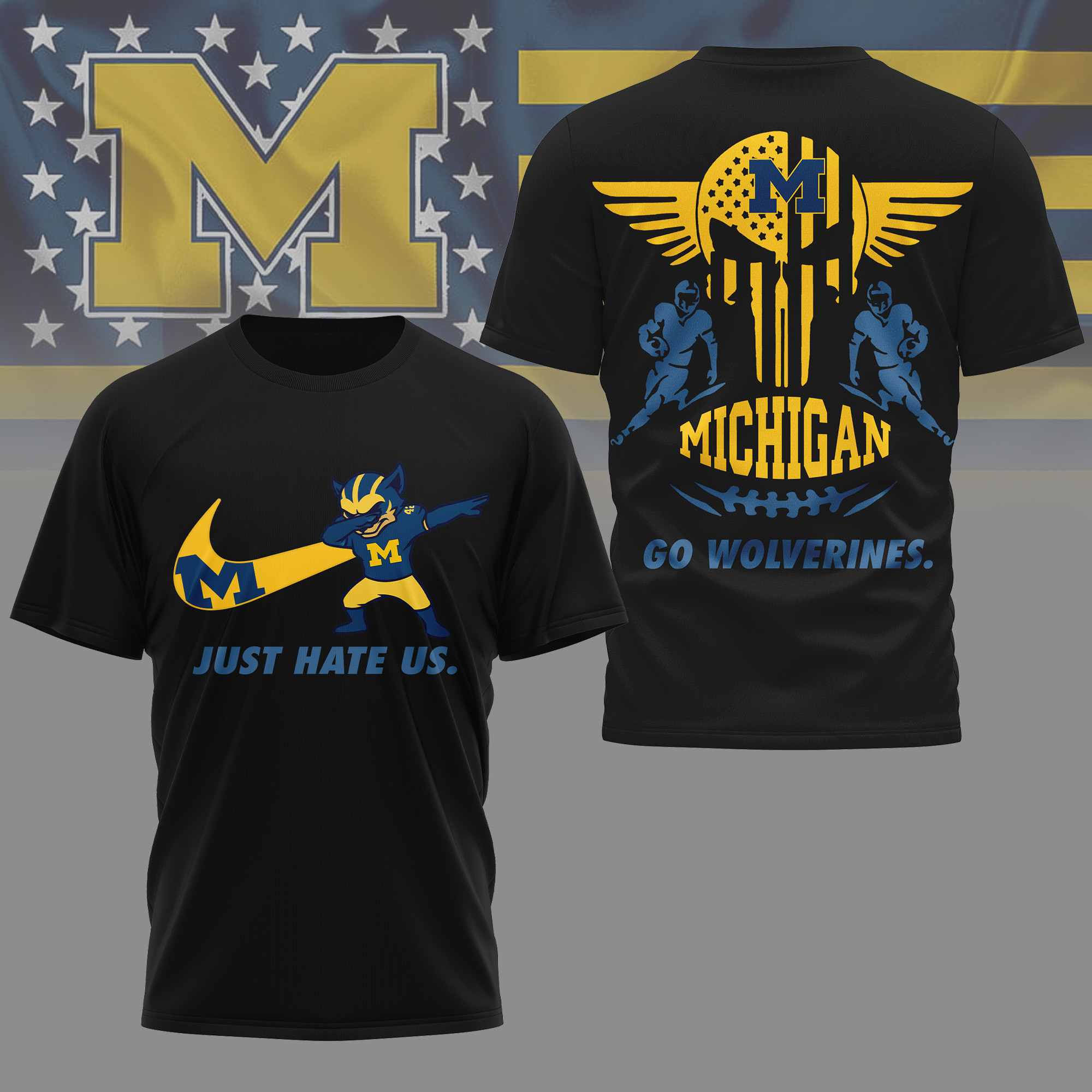 Michigan Wolverines | Premium NCAA Just Hate Us T-shirt TTH2105142 - Image 2