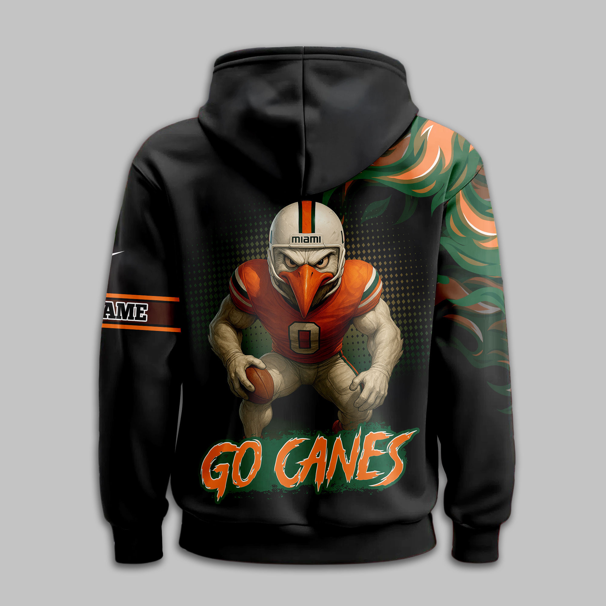 Miami Hurricanes | Premium NCAA Victory Flame Personalized Hoodie TTH2105116 - Image 3