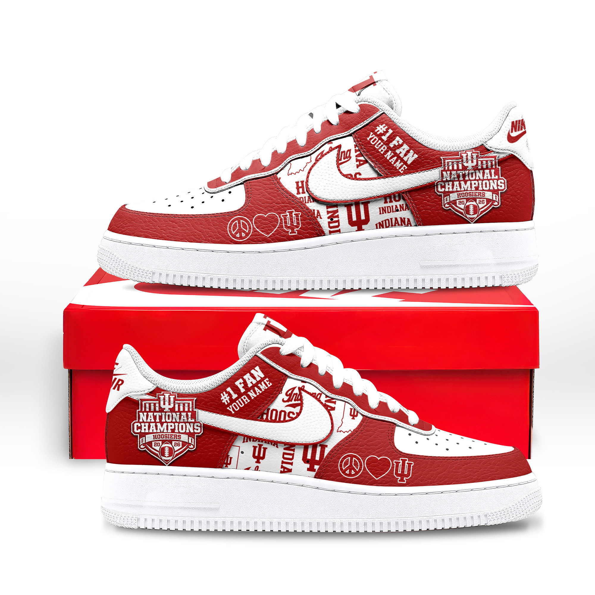 Indiana Hoosiers – Premium NCAA 2026 CFP National Champions Limited Edition AF1 Shoes – Gift for Fans
