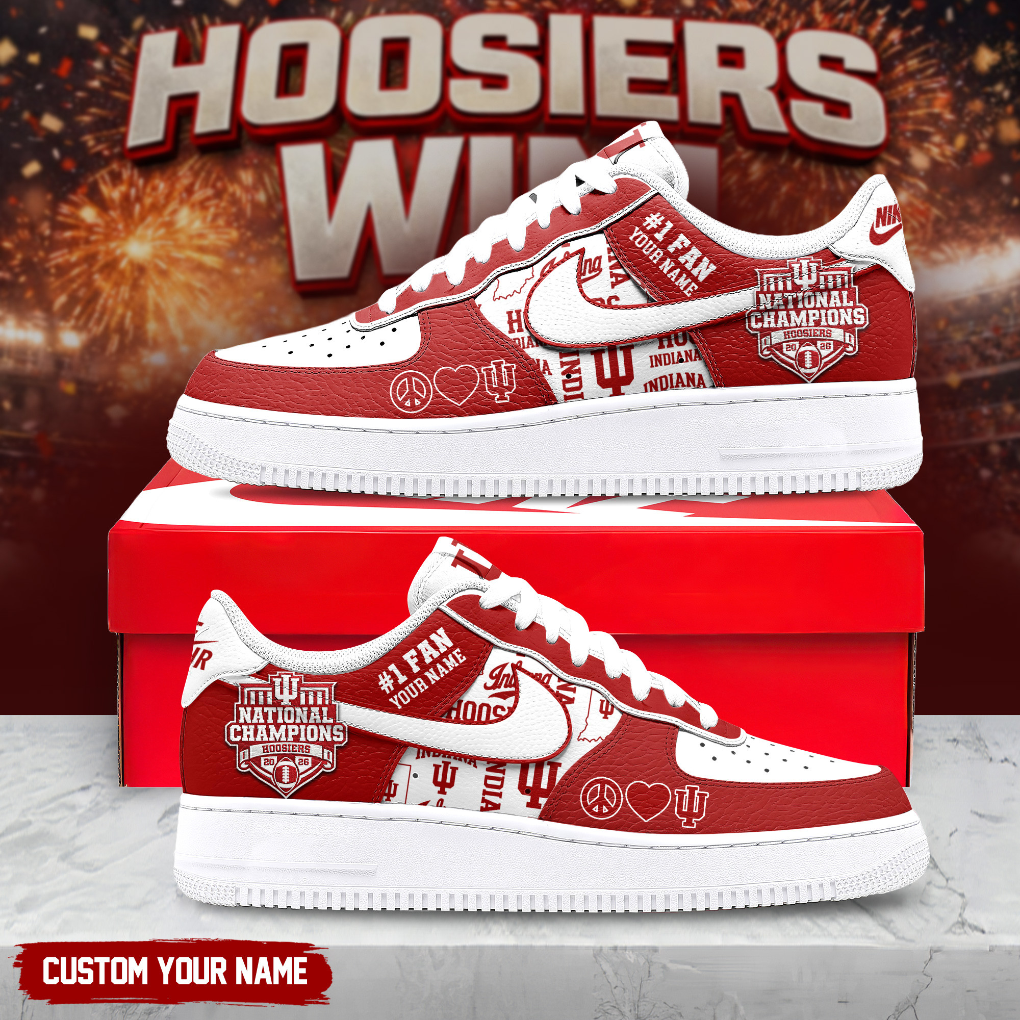 Indiana Hoosiers – Premium NCAA 2026 CFP National Champions Limited Edition AF1 Shoes – Gift for Fans - Image 2