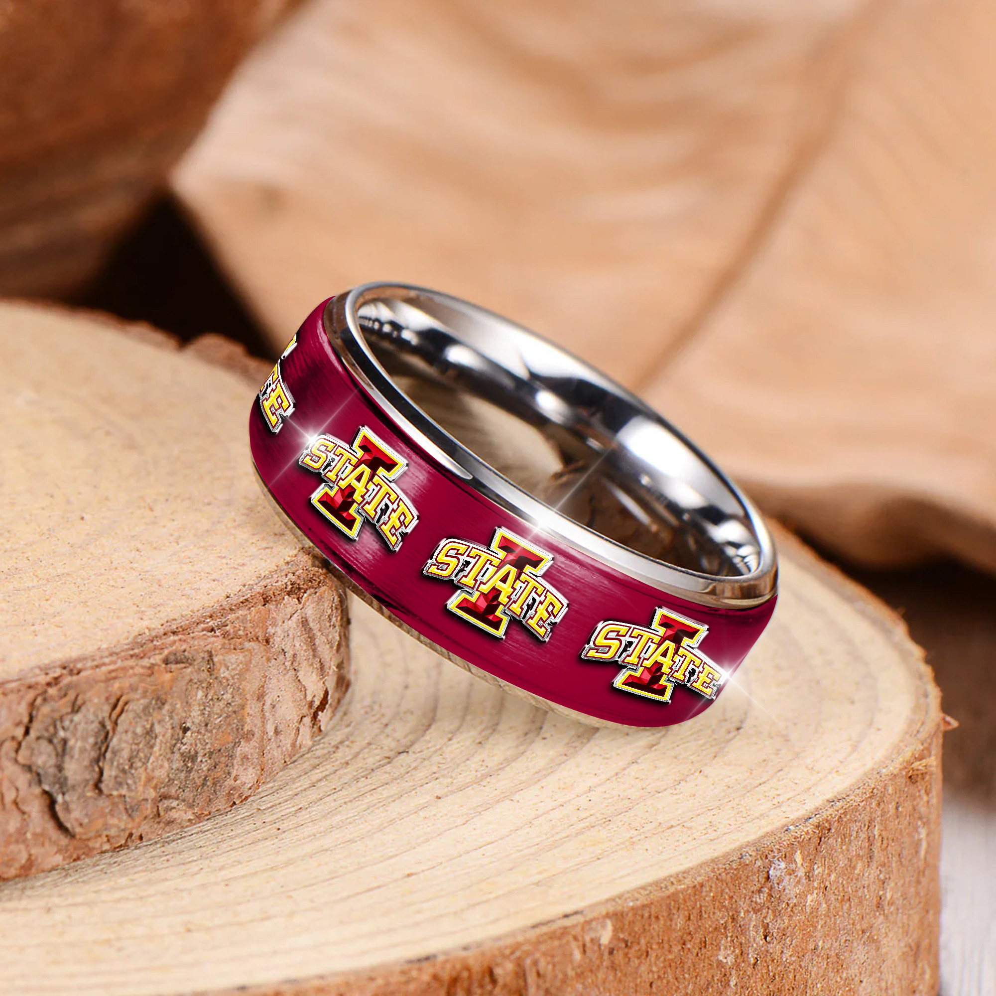 Iowa State Cyclones | Premium Silver Tungsten Ring TTH210589 - Image 2