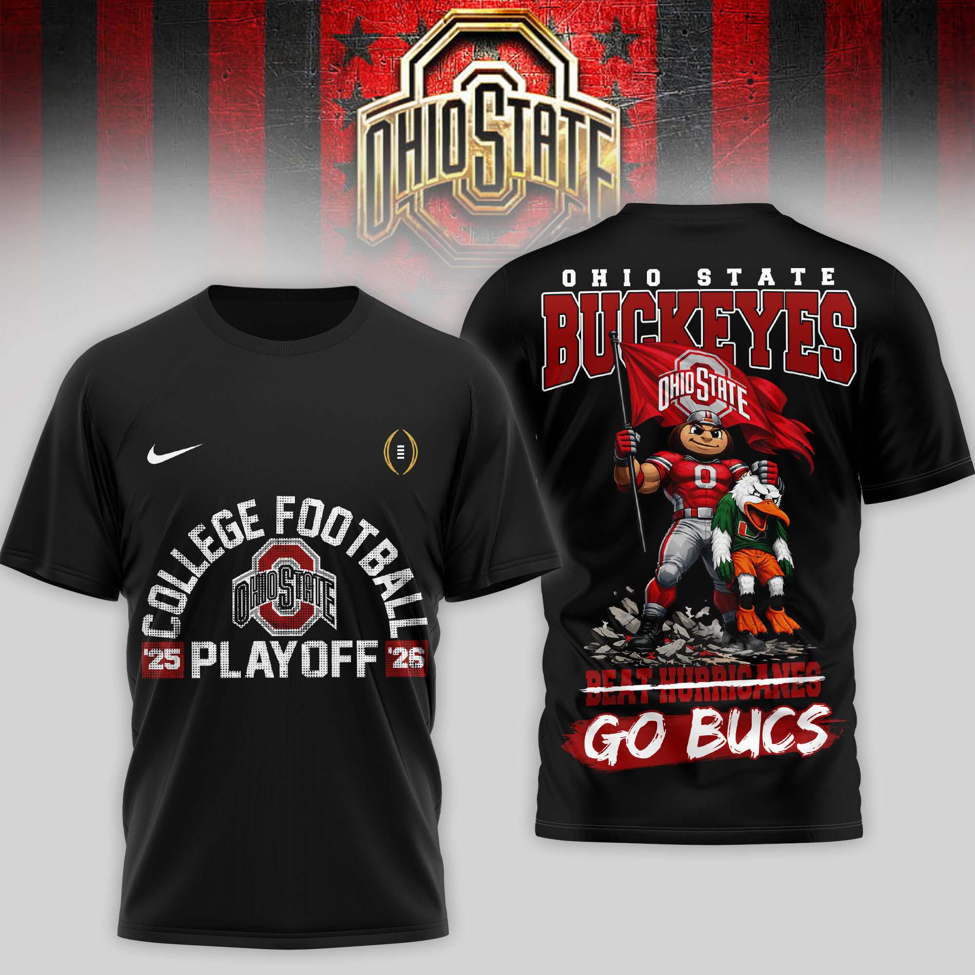 Ohio State Buckeyes | Premium NCAA College Football Playoffs 3D T-shirt TTH2105188