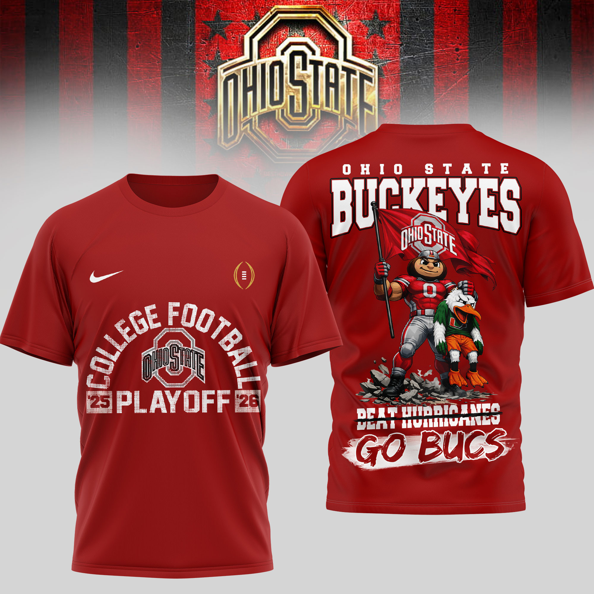 Ohio State Buckeyes | Premium NCAA College Football Playoffs 3D T-shirt TTH2105188 - Image 2
